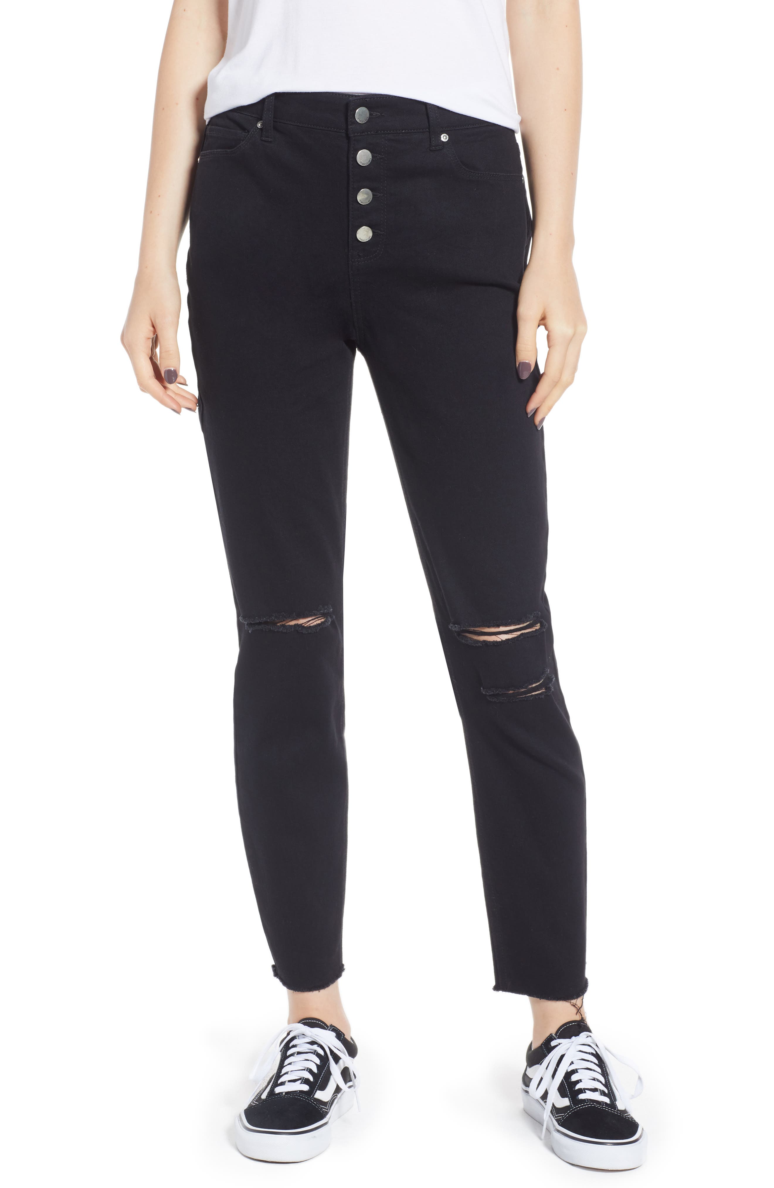 Tinsel Ripped High Waist Ankle Skinny Jeans Nordstrom