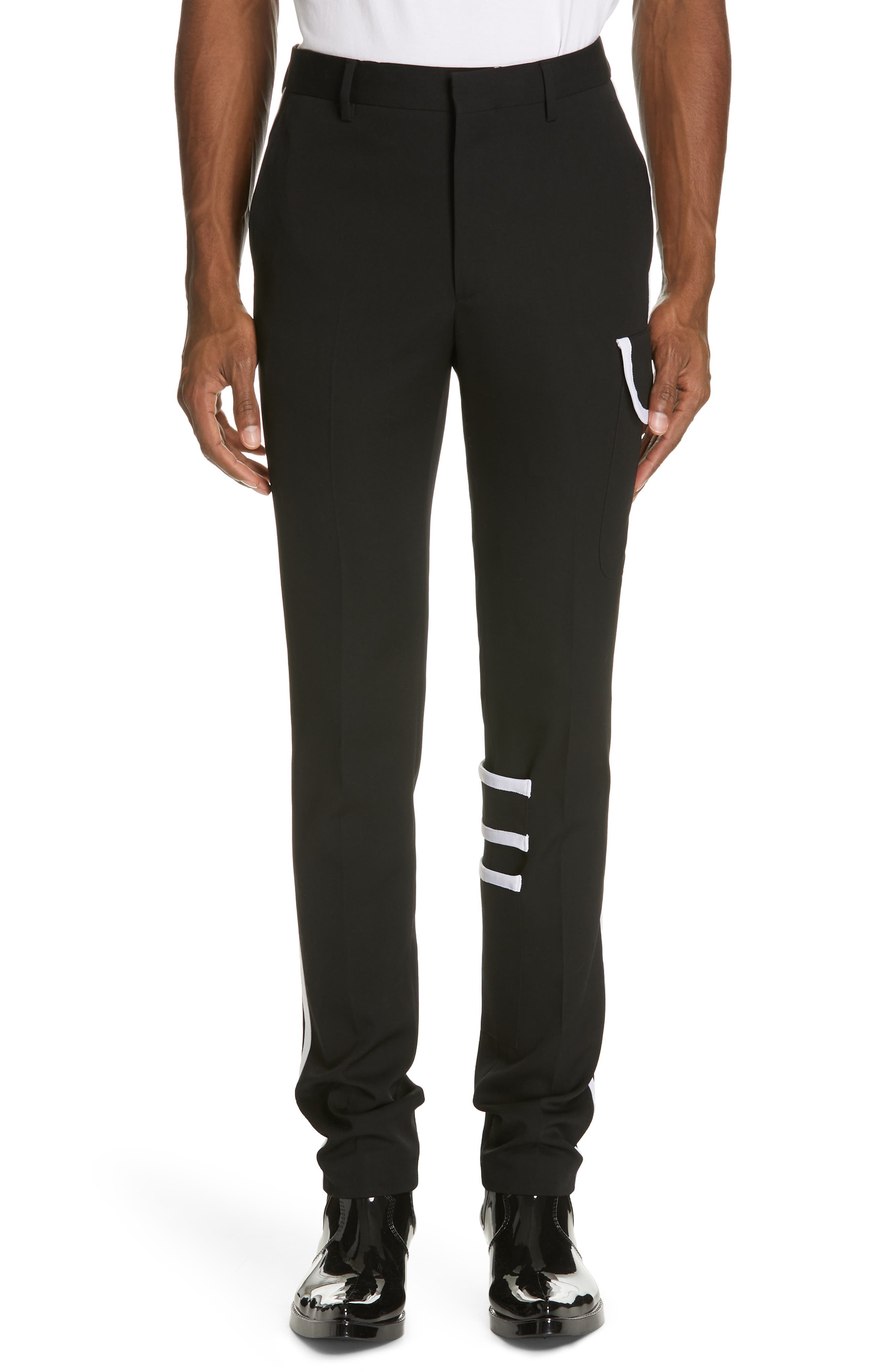 Calvin Klein 205W39Nyc Gabardine Wool Cargo Pants, Black