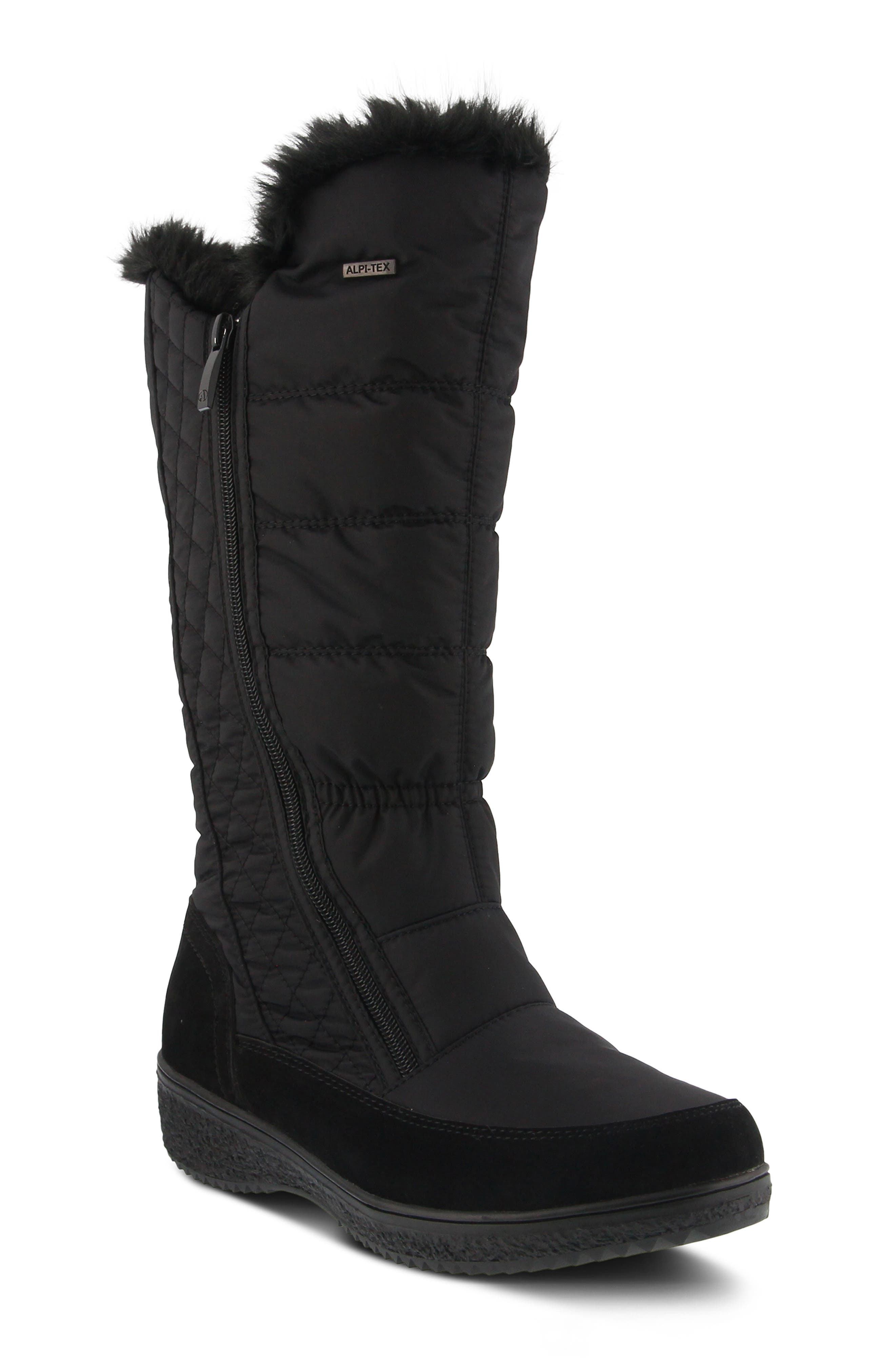 Spring Step Mireya Waterproof Faux Fur Lined Boot - Black