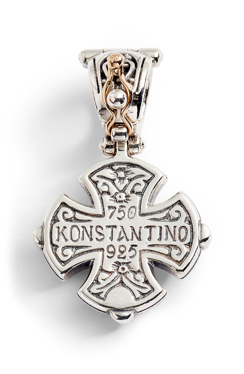 KONSTANTINO TRILLION SMALL STONE CROSS PENDANT,STKJ400-128