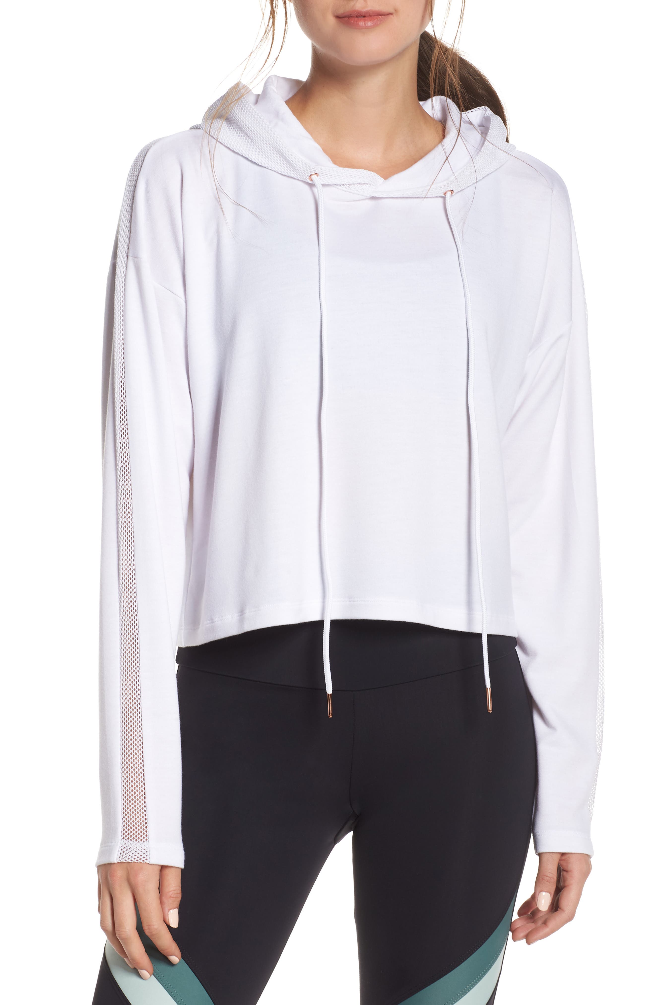 Onzie Crop Mesh Hooded Sweatshirt