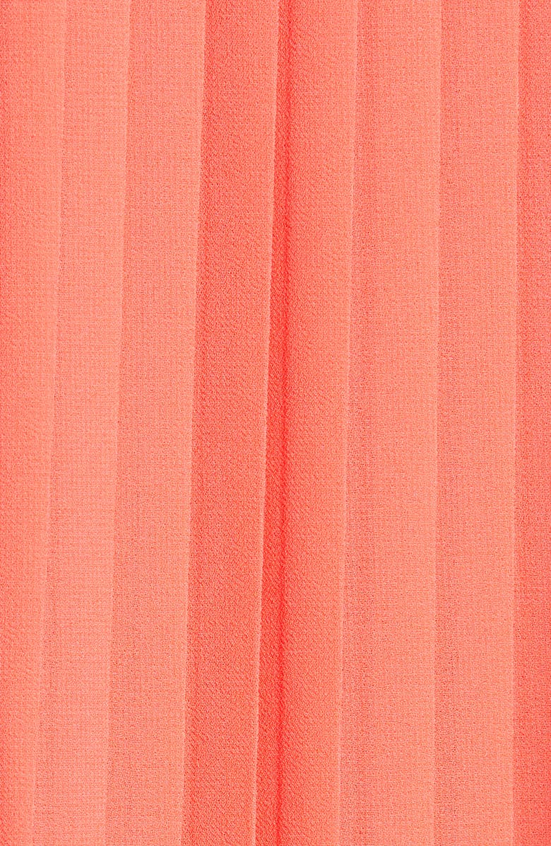 Ted Baker Sherbey Lace Yoke Pleated Sleeveless Blouse In Bright Red