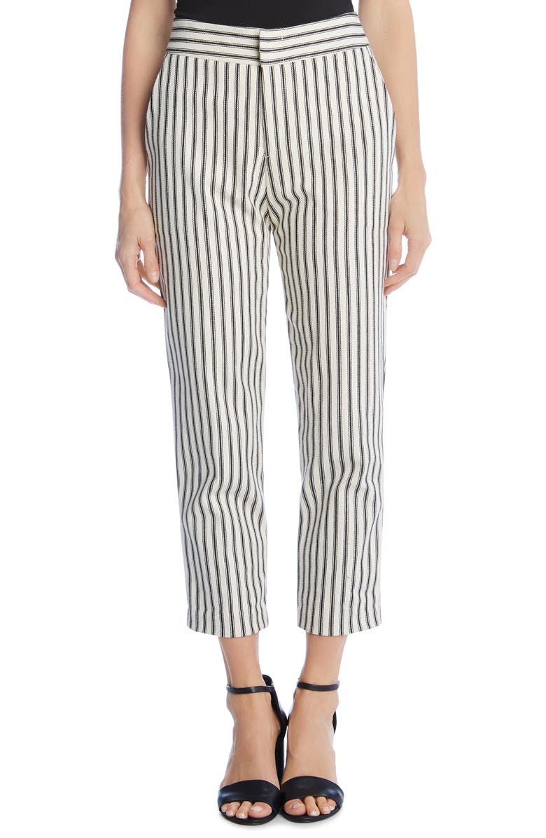 Karen Kane Striped Cropped Pants In Stripe