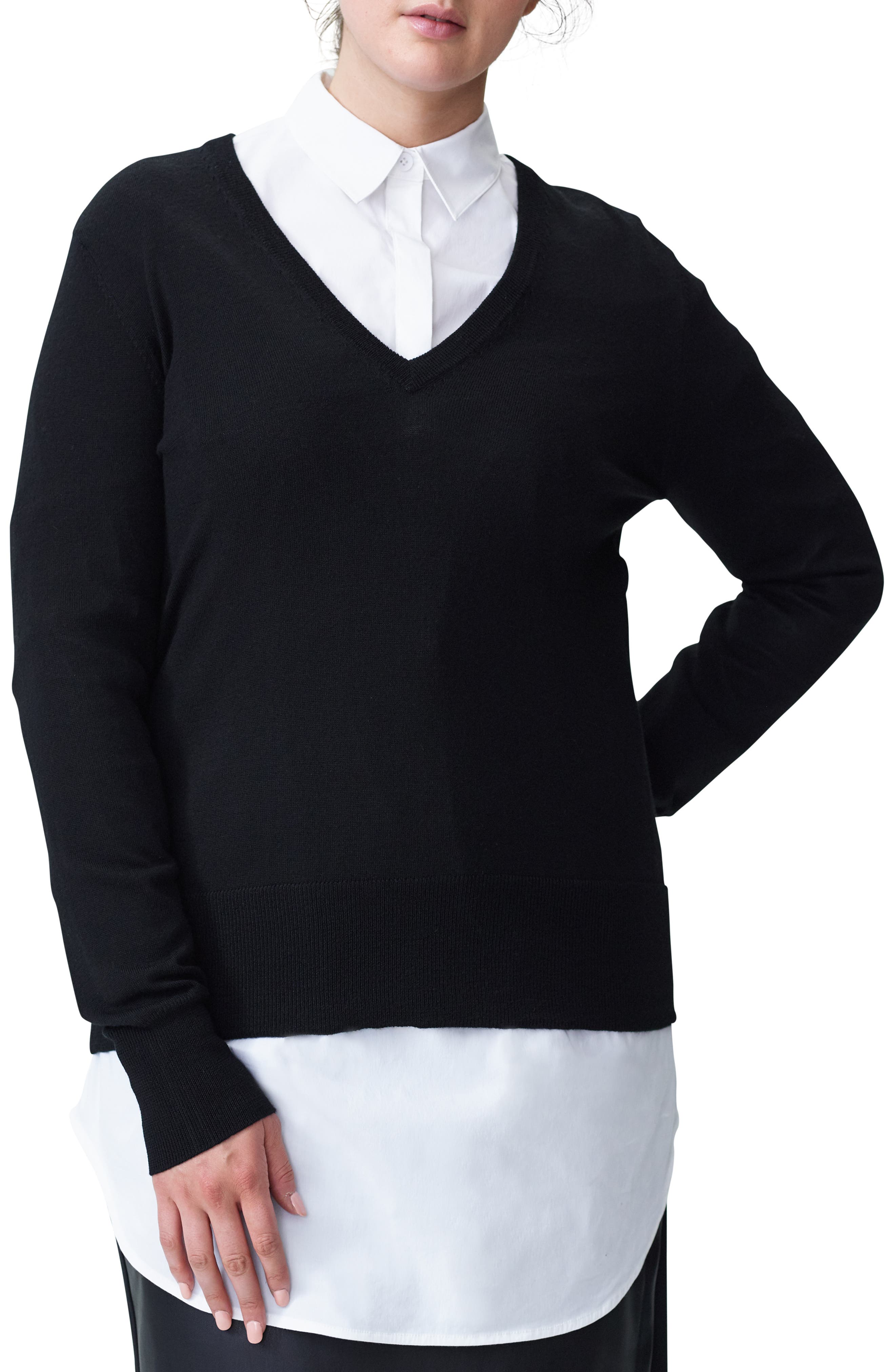 Plus Size Universal Standard Phebe Wool Sweater, Size M (18W-20W) - Black