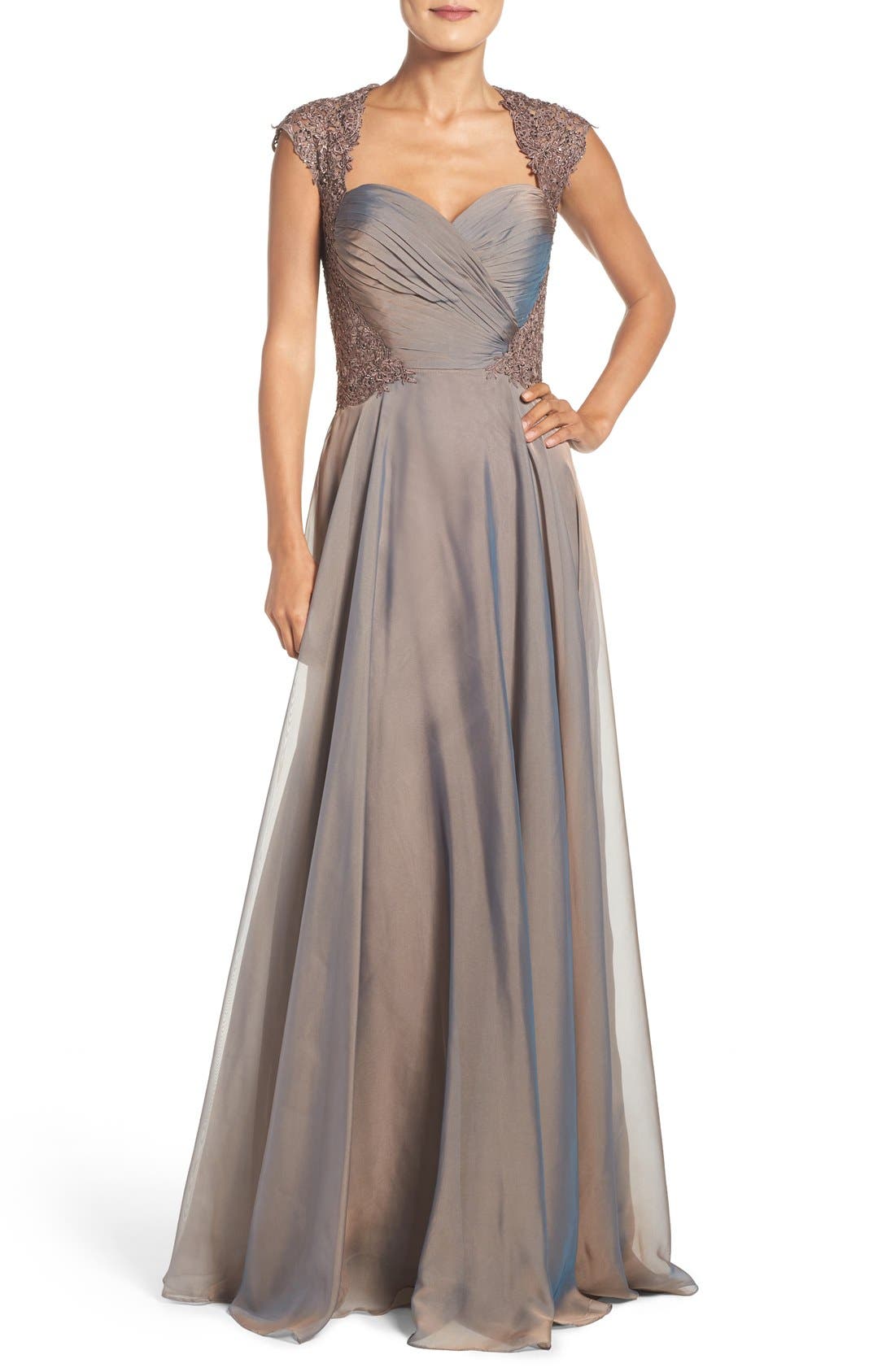 La Femme Ruched Chiffon Gown