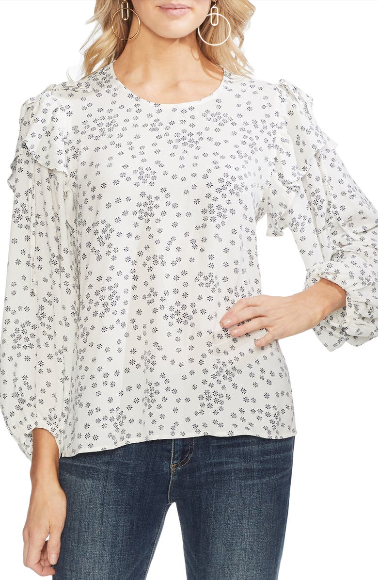 Vince Camuto Tops FLUTTER DRAWSTRING SHOULDER BLOUSE