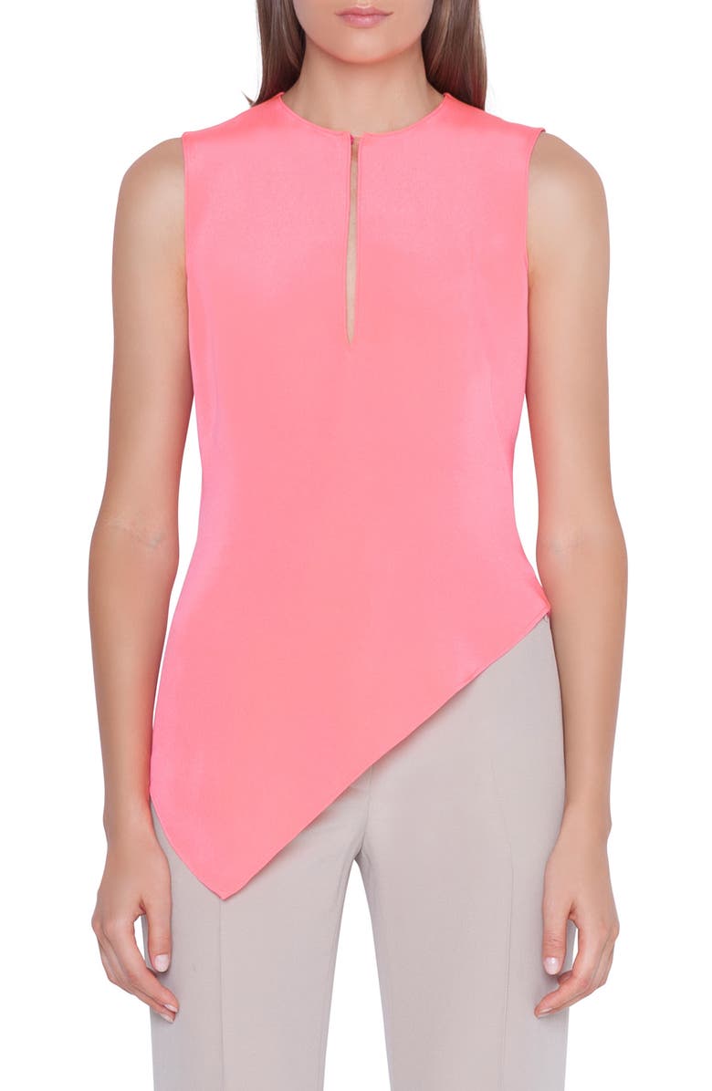 Akris Tops SPLIT FRONT ASYMMETRICAL SILK CREPE TUNIC