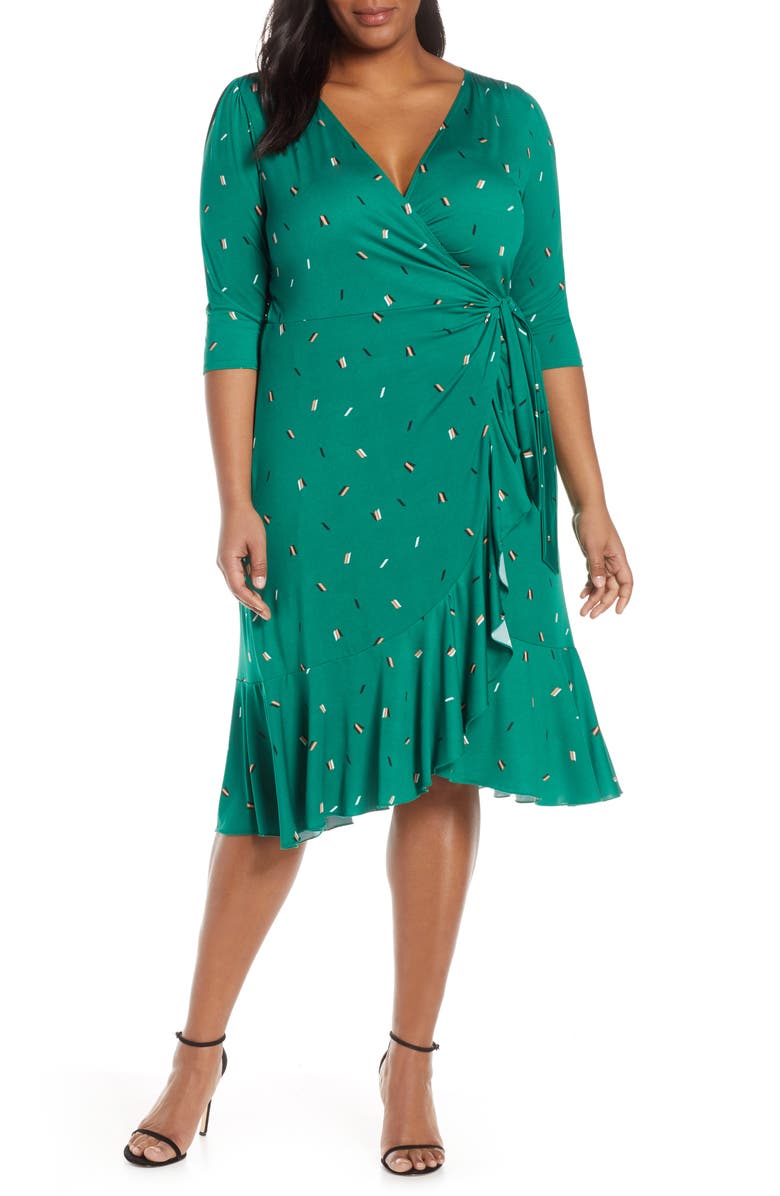 Kiyonna Flirty Flounce Wrap Dress (Plus Size) | Nordstrom