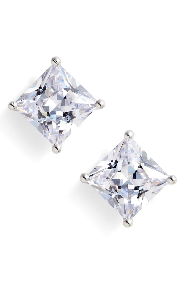 Nordstrom 6ct tw Princess Cut Cubic Zirconia Stud Earrings Nordstrom 6ct tw Princess Cut Cubic Zirconia Stud Earrings