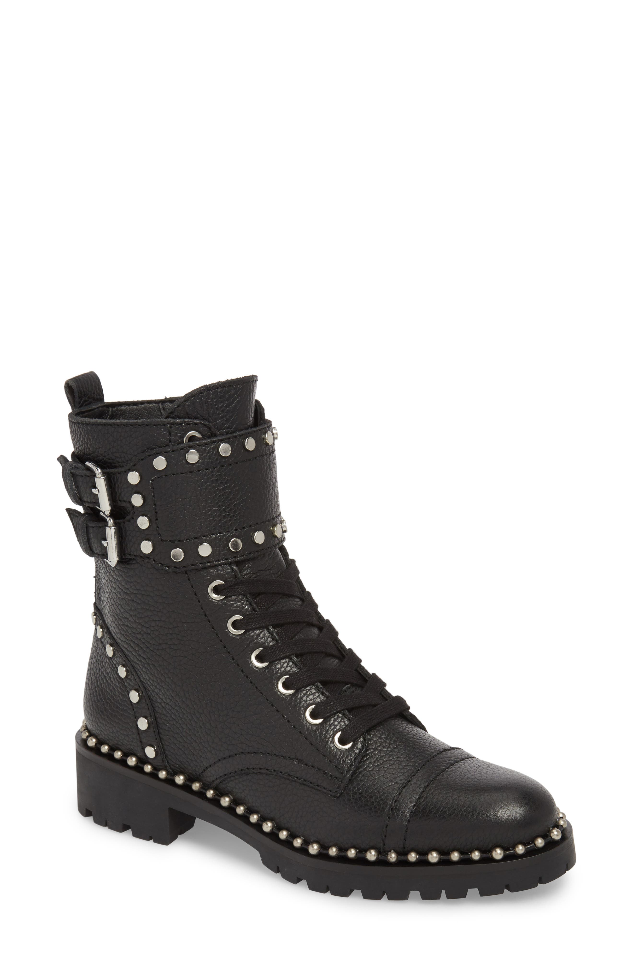 Sam Edelman Jennifer Studded Combat Boot, Black