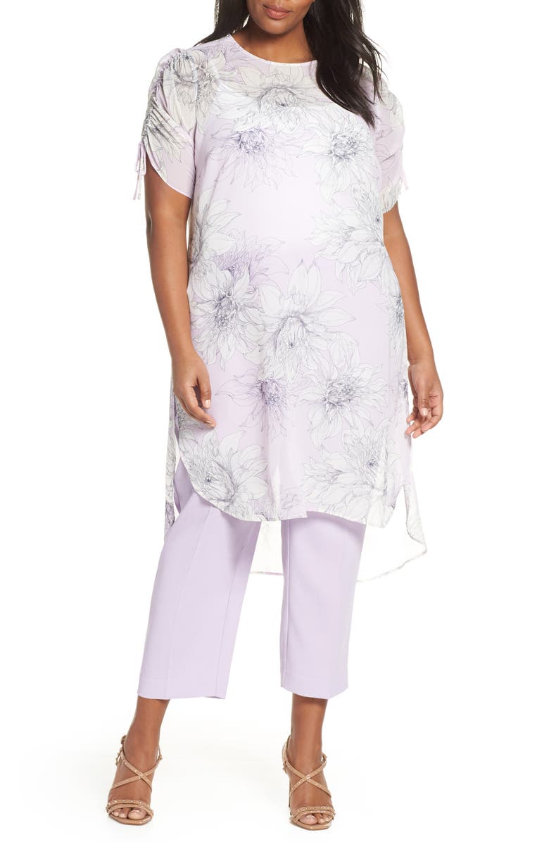 Vince Camuto T-shirts PAGODA BLOSSOMS SHIRTTAIL TUNIC