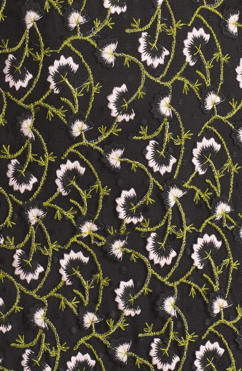 Jill Jill Stuart Embroidered Sweetheart Spaghetti-strap A-line Gown In Black Multi