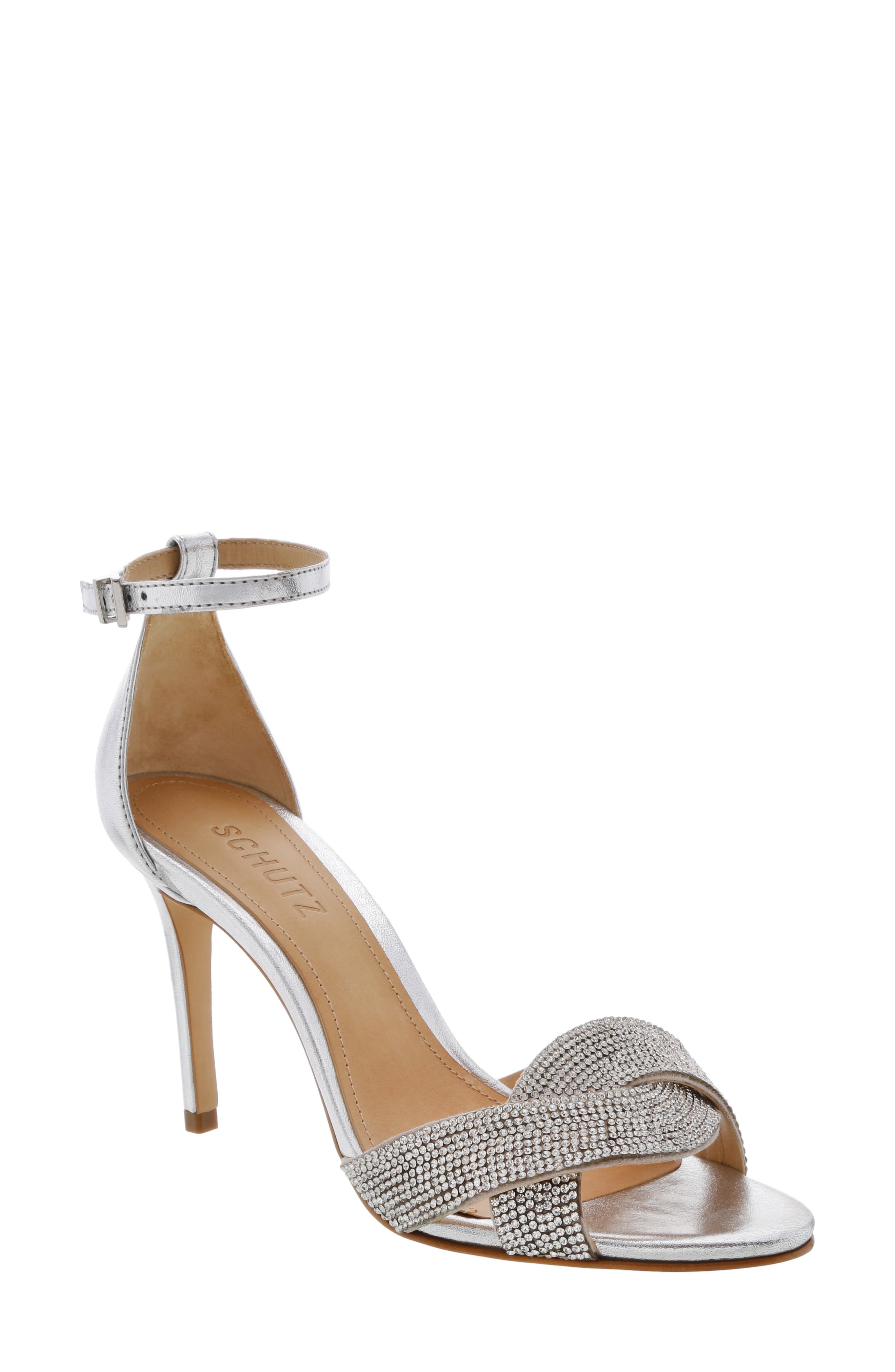 Schutz Jolita Ankle Strap Sandal- Metallic