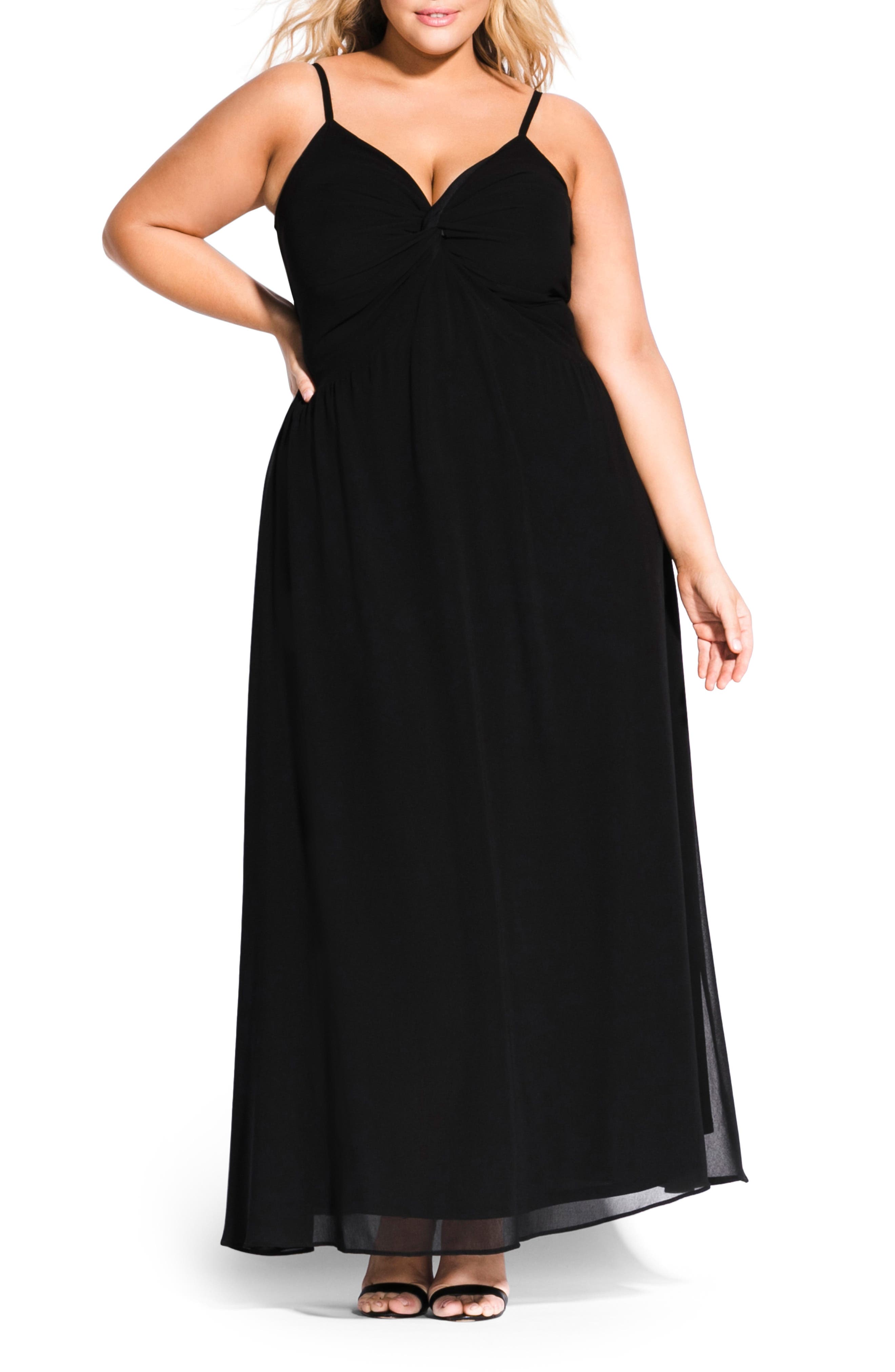 Plus Size City Chic Ambrosia Maxi Dress, Black