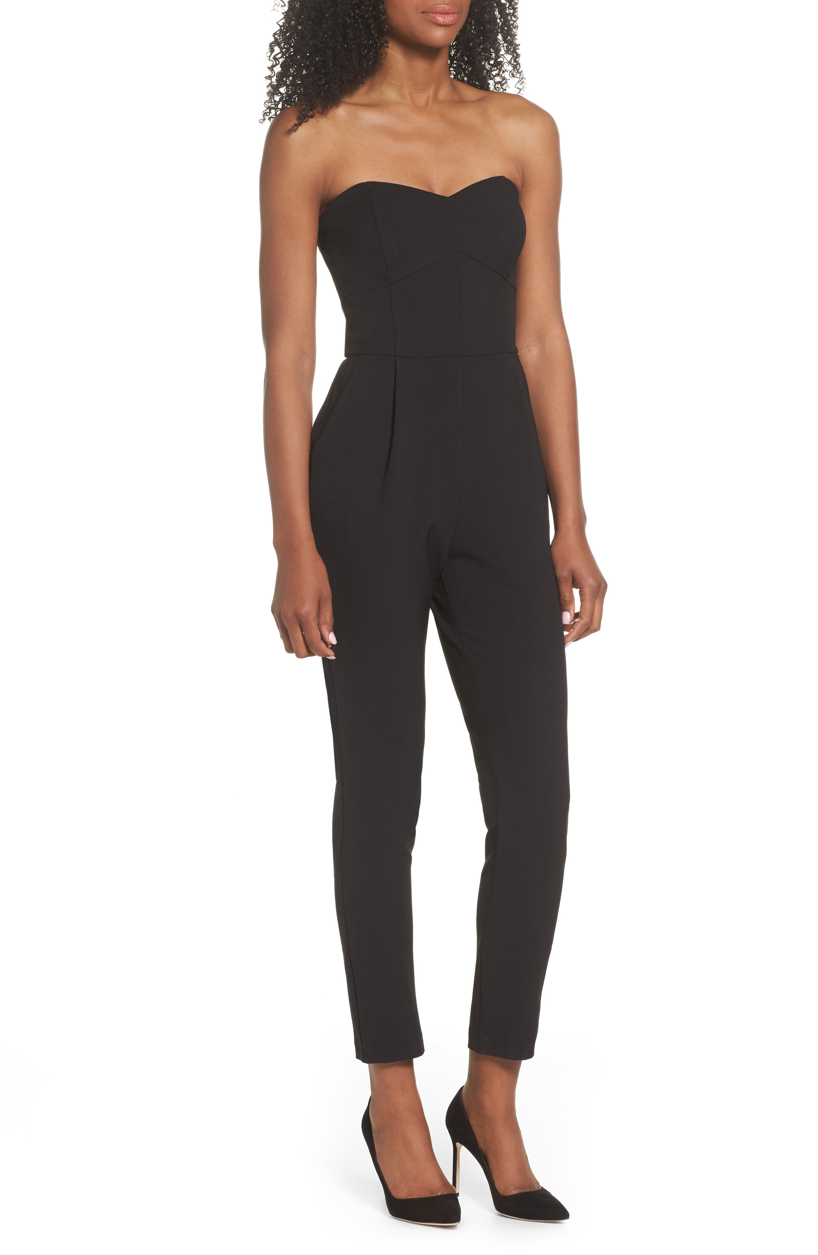 Adelyn Rae Strapless Slim Leg Jumpsuit Nordstrom