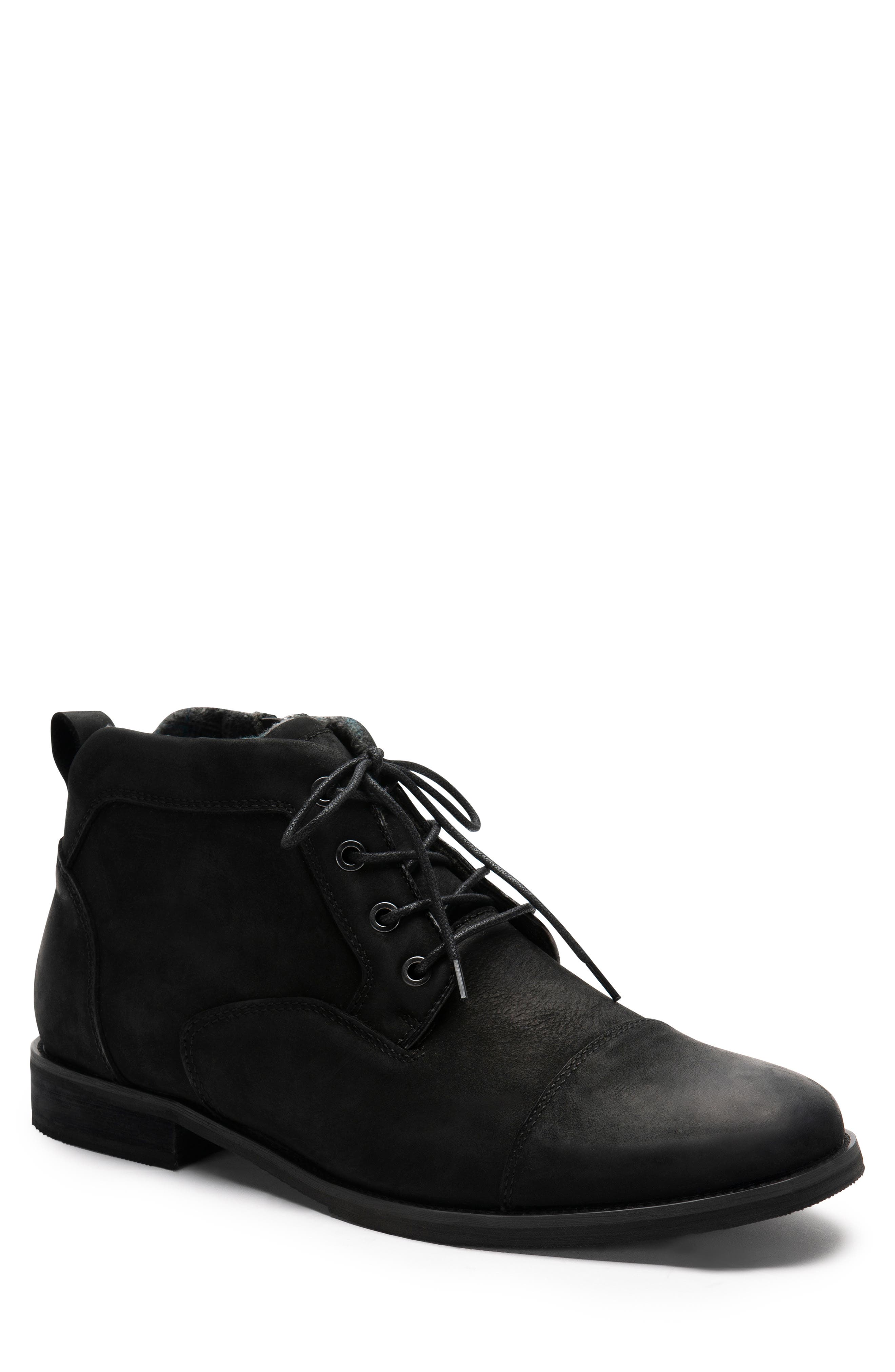 Blondo Bill Cap Toe Faux Fur Chukka Boot- Black