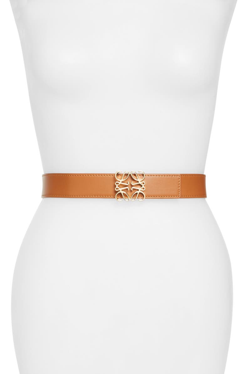 LOEWE ANAGRAM LOGO LEATHER BELT,515.01.011