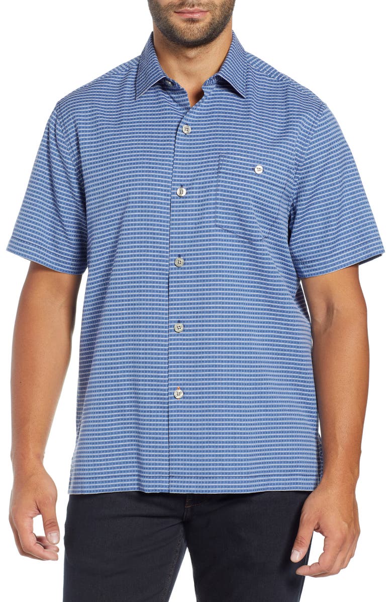 Tommy Bahama T-shirts CHECK-IN-THE-TROPICS SILK BLEND CAMP SHIRT