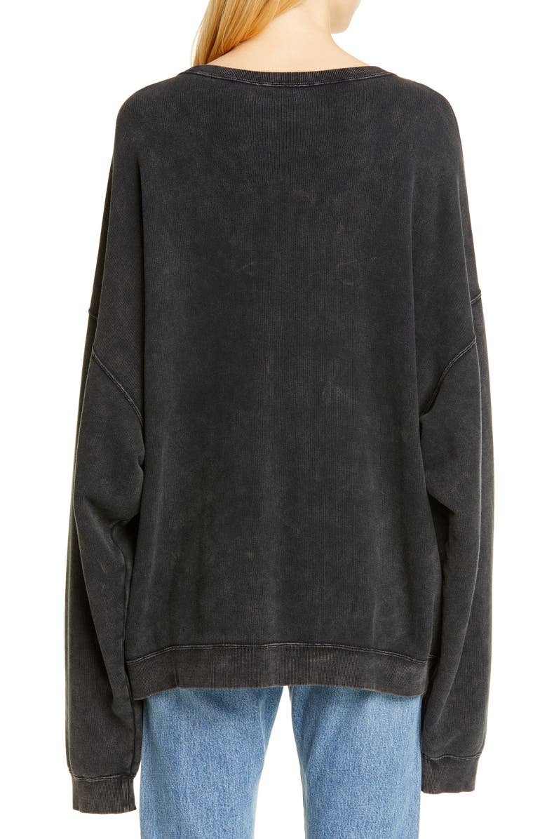 R13 Steal Your Face Oversized Graphic Sweatshirt In Acid Black