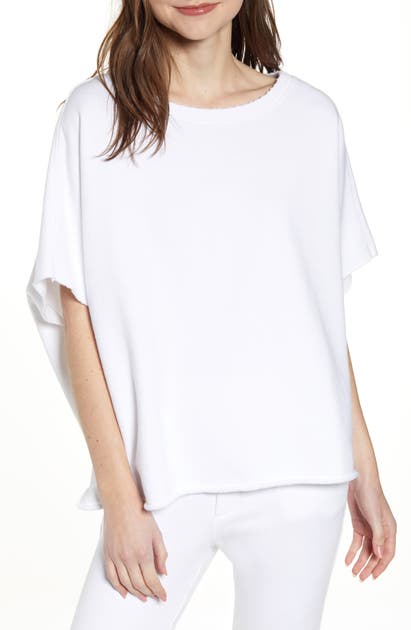 Frank Eileen Tee Lab Jersey Capelet In White Modesens