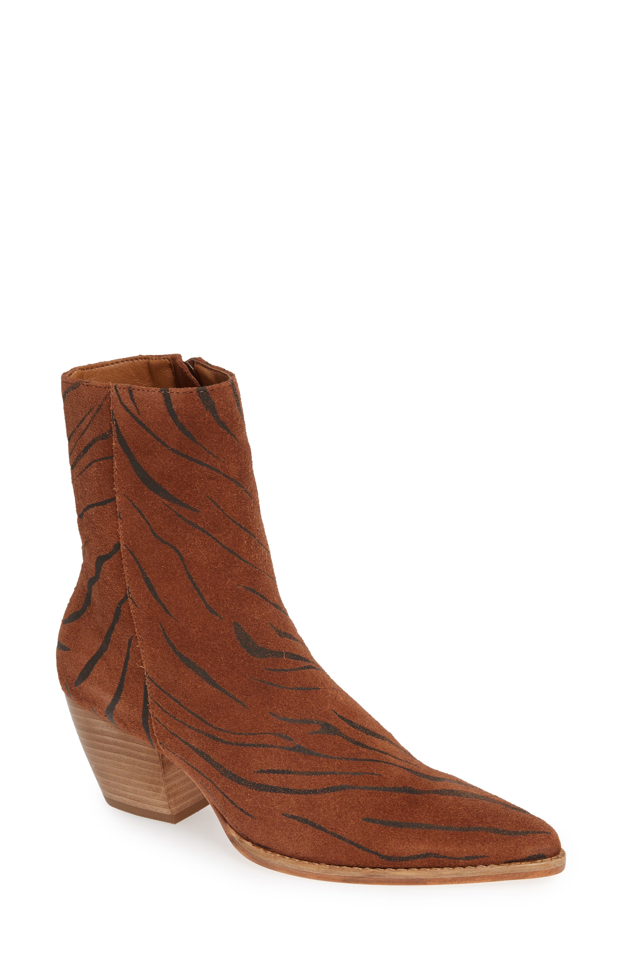 Matisse Caty Western Pointy Toe Bootie- Orange