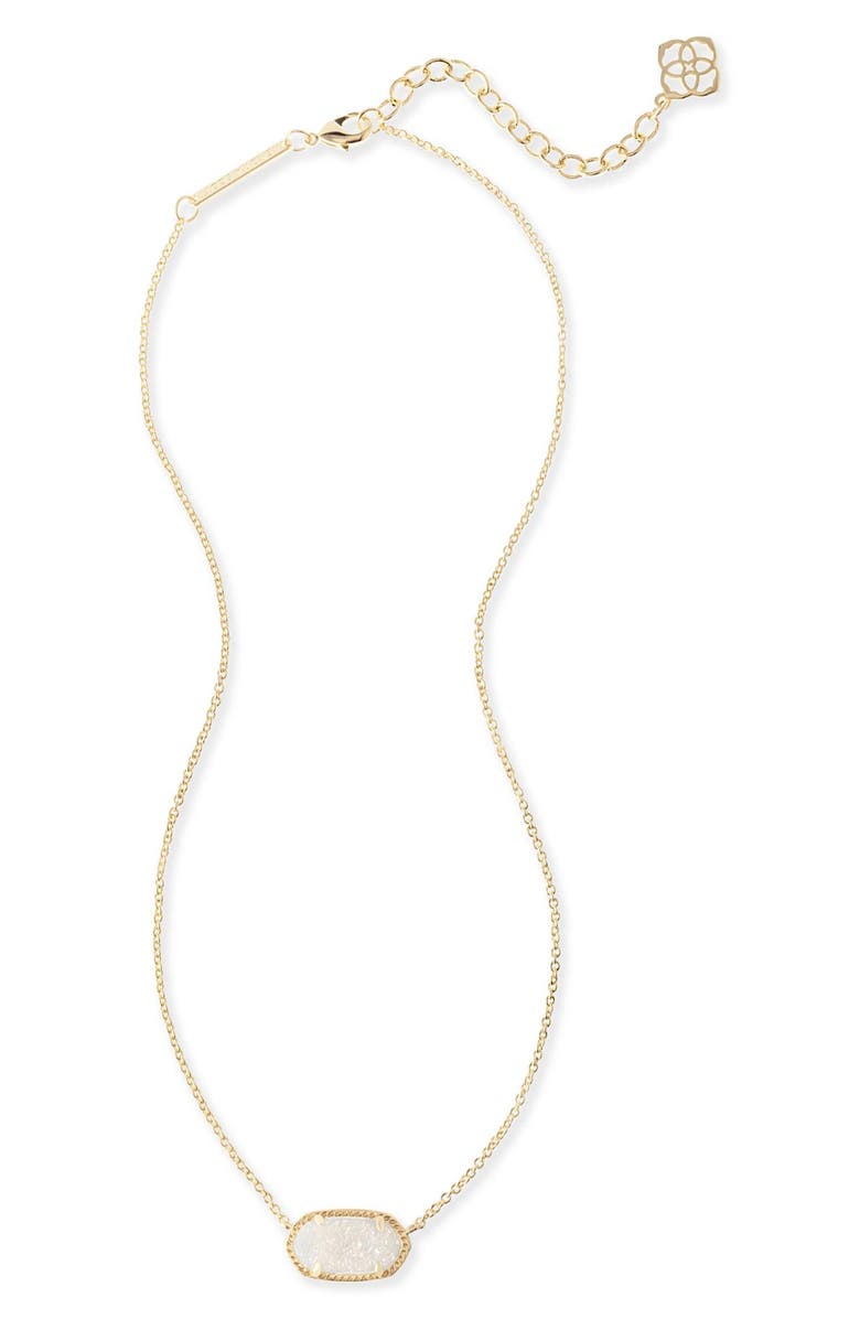 Elisa Iridescent Druzy Necklace In Drusy Gold