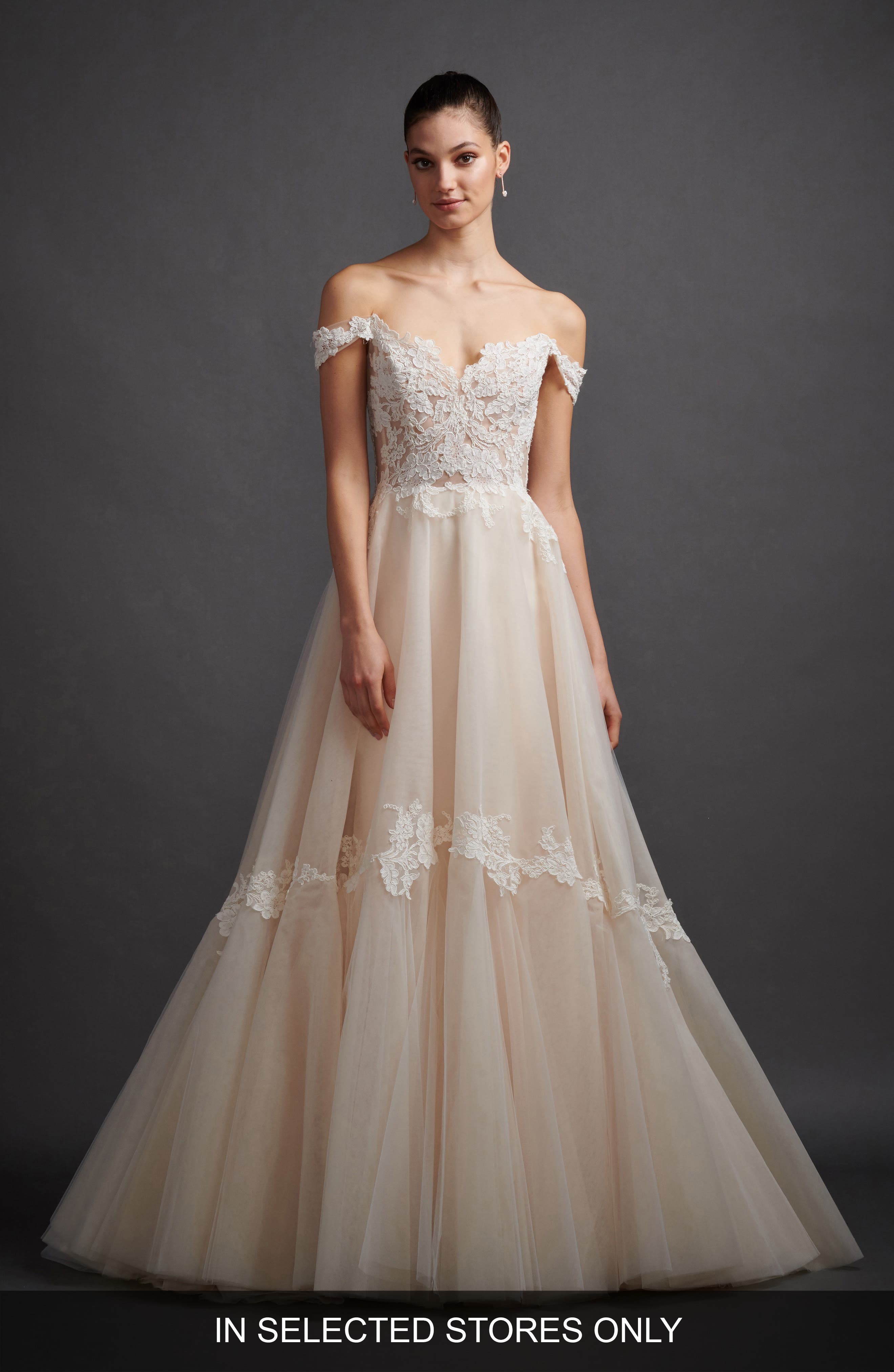 Lazaro Pink Floral Wedding Dress Carley Connellan