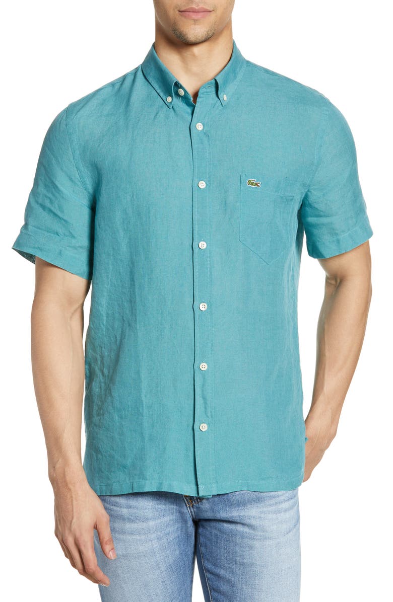 Lacoste Solid Linen Sport Shirt | Nordstrom