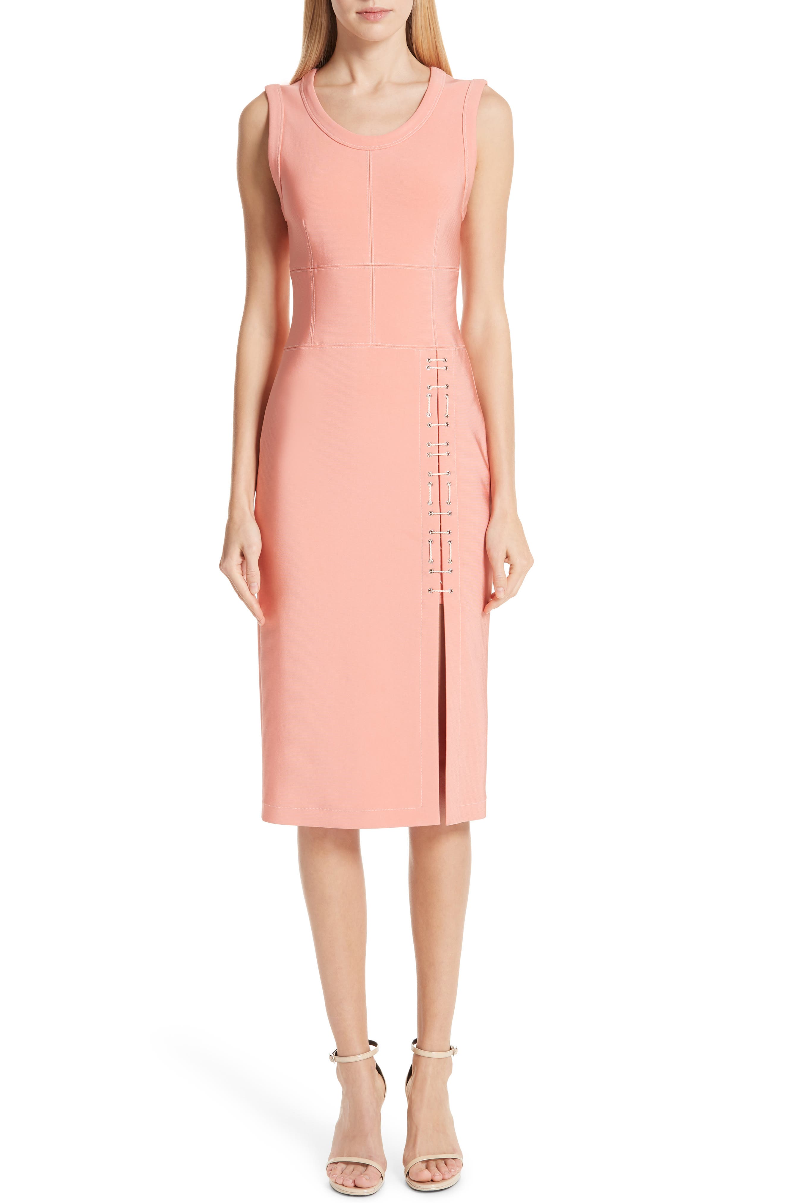 Yigal Azrouel Mechanical Stretch Dress, Orange