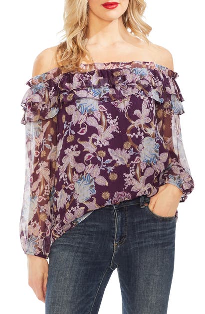 Vince Camuto Tops POETIC BLOOMS OFF THE SHOULDER TOP