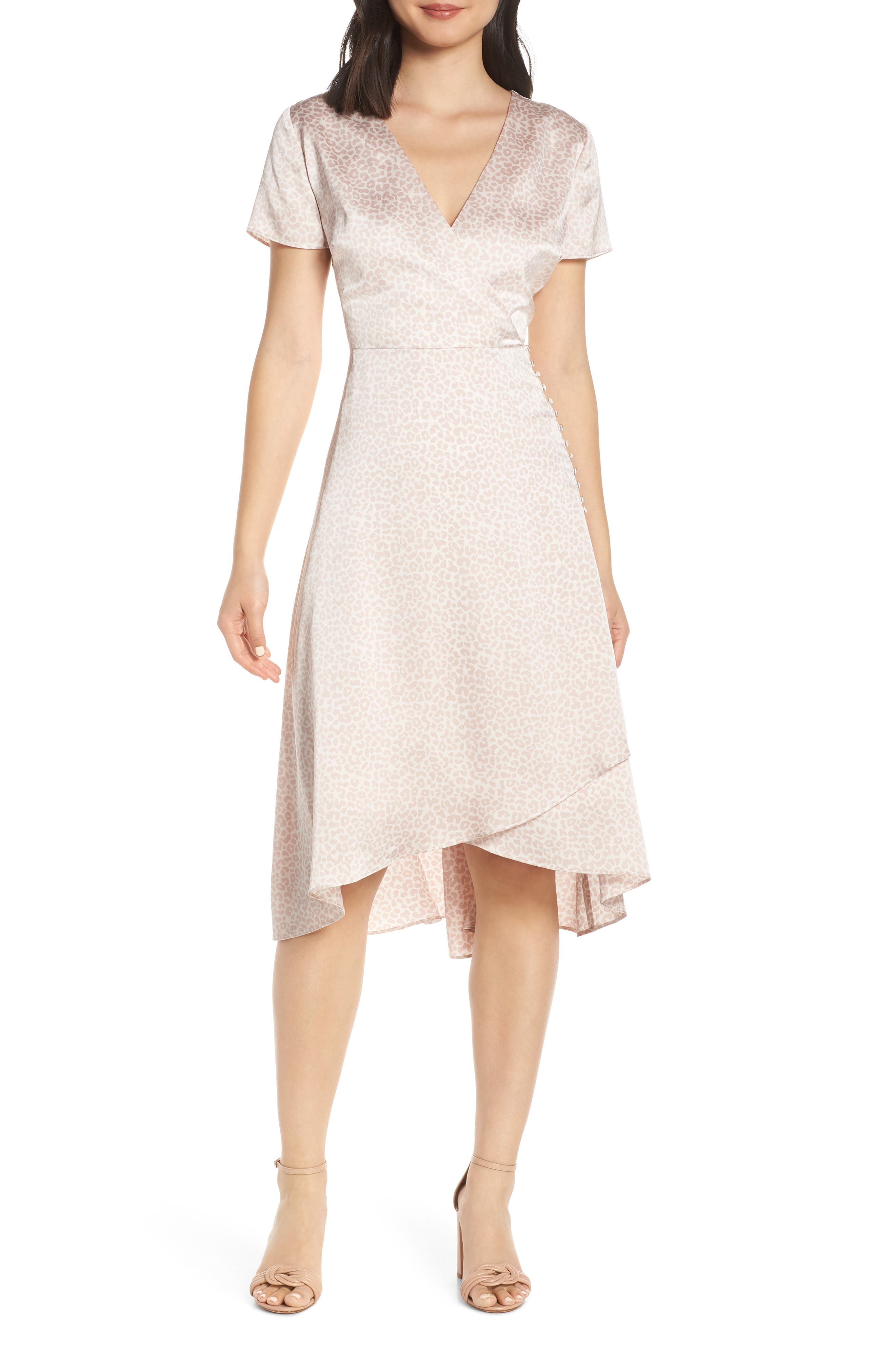 Chelsea28 Animal Print Fit & Flare Dress, Pink