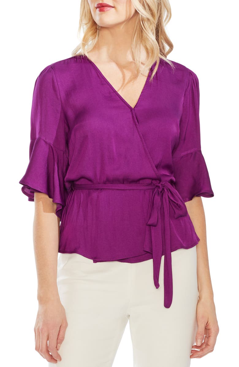 Vince Camuto Tops RUFFLE SLEEVE RUMPLED BLOUSE