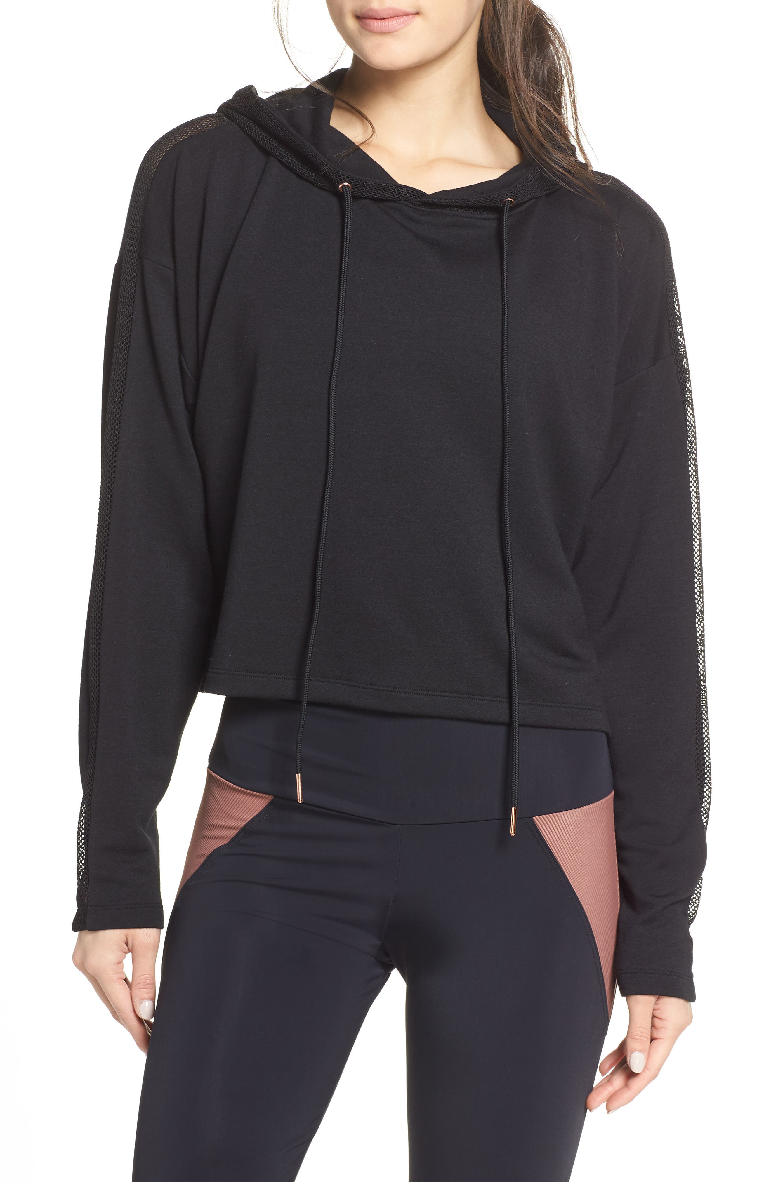 Onzie Crop Mesh Hooded Sweatshirt