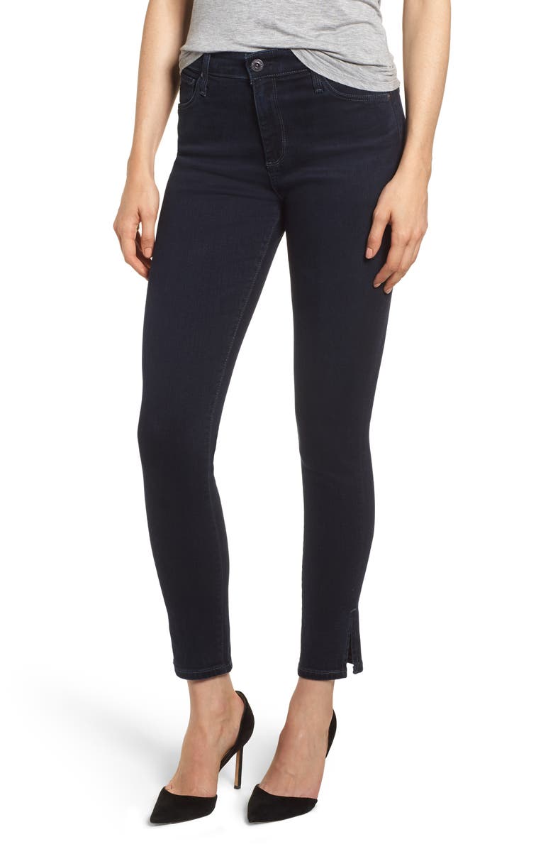 AG Farrah High Waist Split Hem Skinny Jeans (Crystal Clarity) | Nordstrom