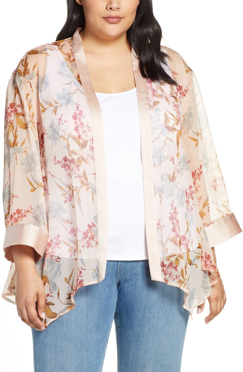 Vince Camuto Tops Graceful Wildflower Sheer Topper