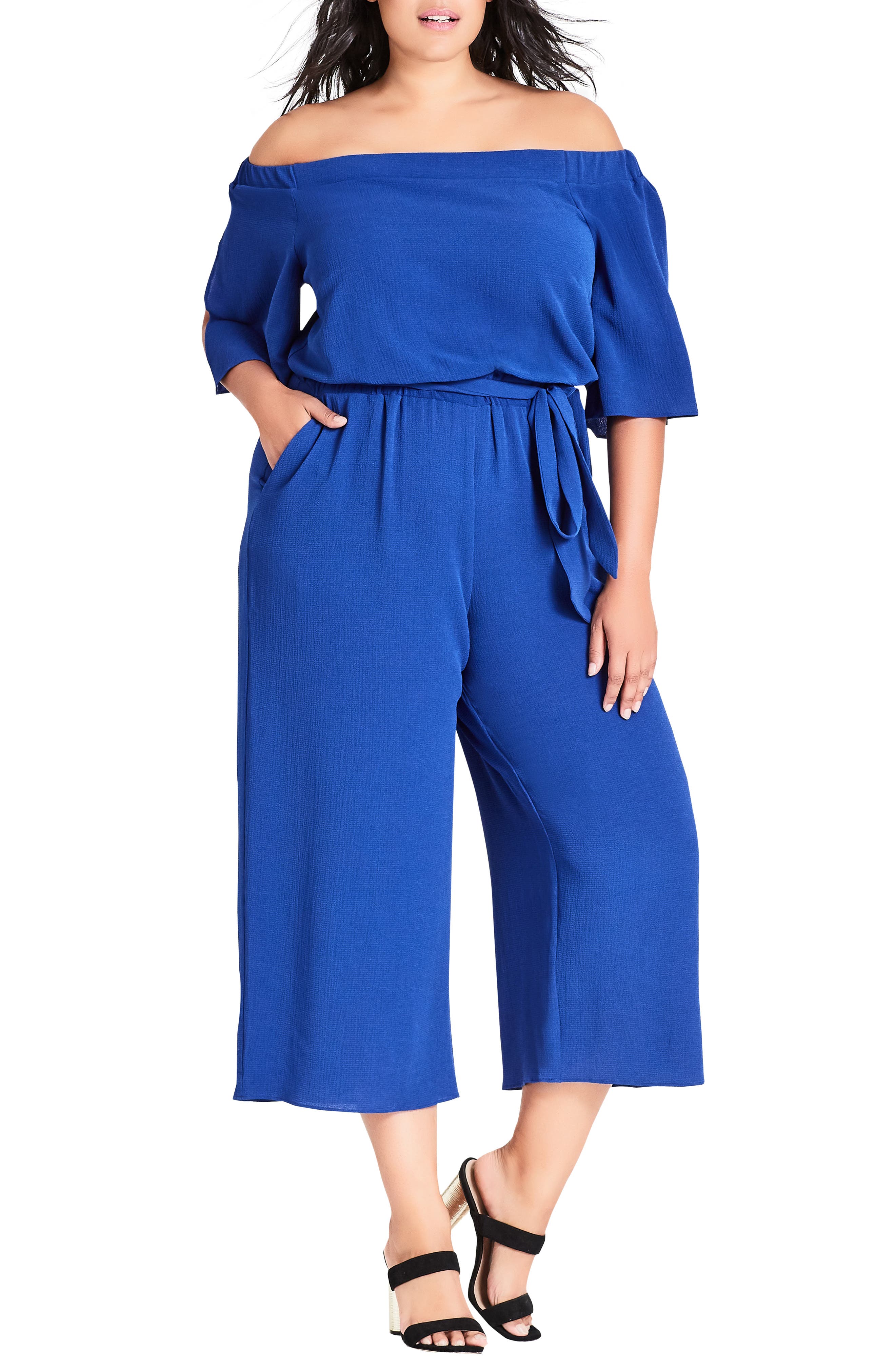 City Chic Off the Shoulder Jumpsuit (Plus Size) Nordstrom