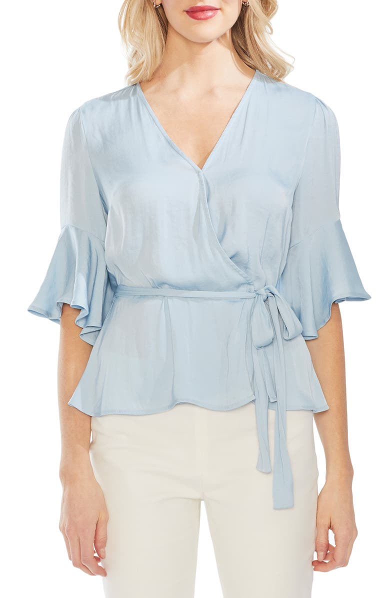 Vince Camuto Tops RUFFLE SLEEVE RUMPLED BLOUSE