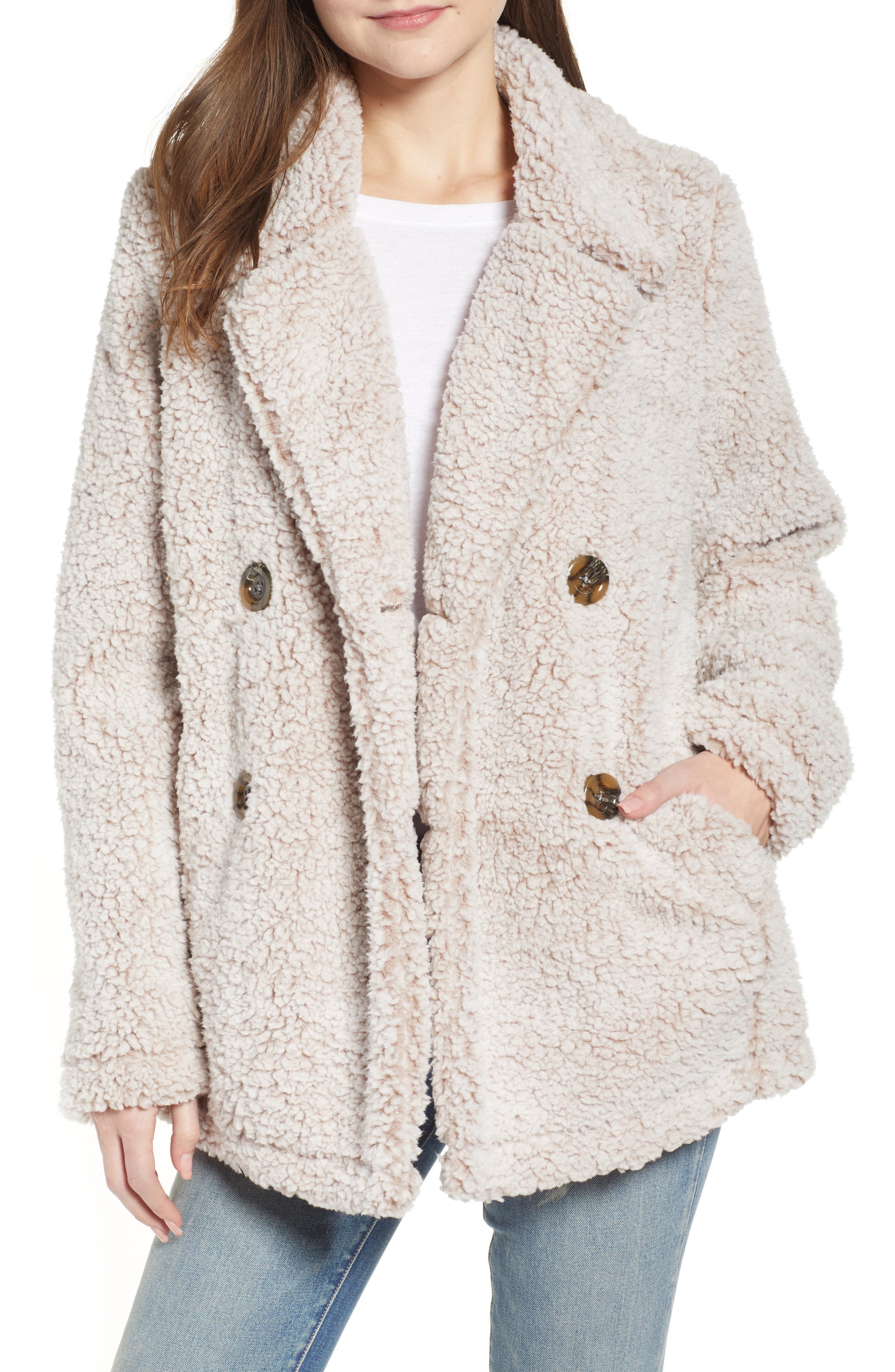 Thread & Supply Double Breasted Fleece Coat Nordstrom