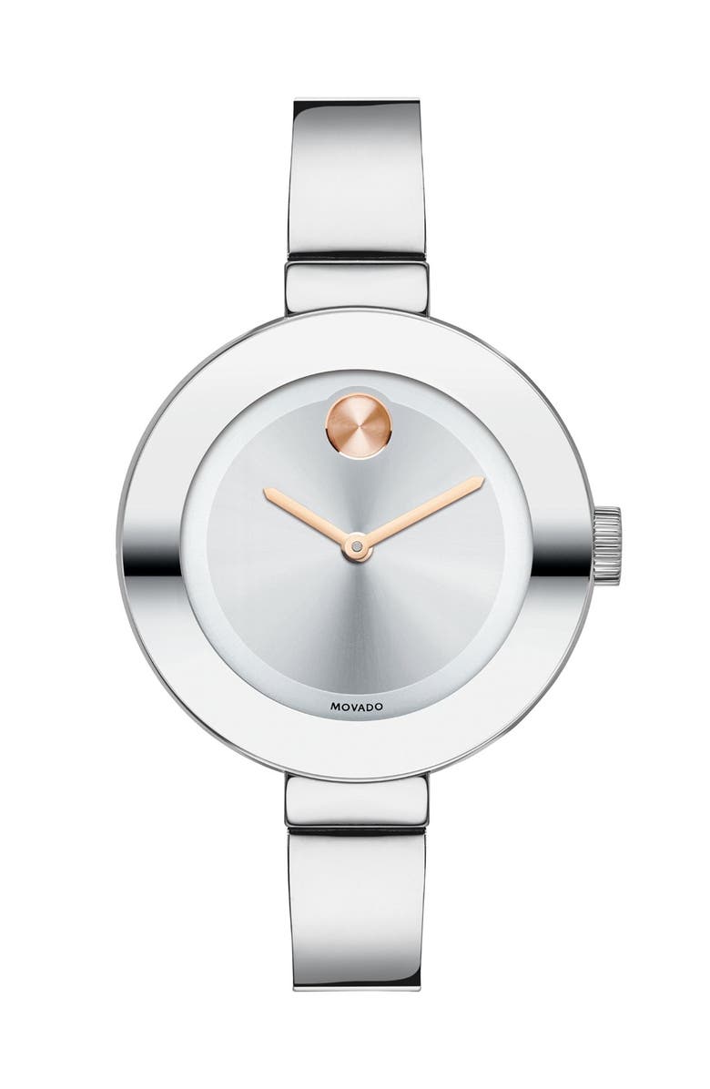 Click to view more detailed imagery on our partner's website Movado Bold Stainless Steel Bangle Bracelet Watch/34Mm In Silver/ Rose Gold