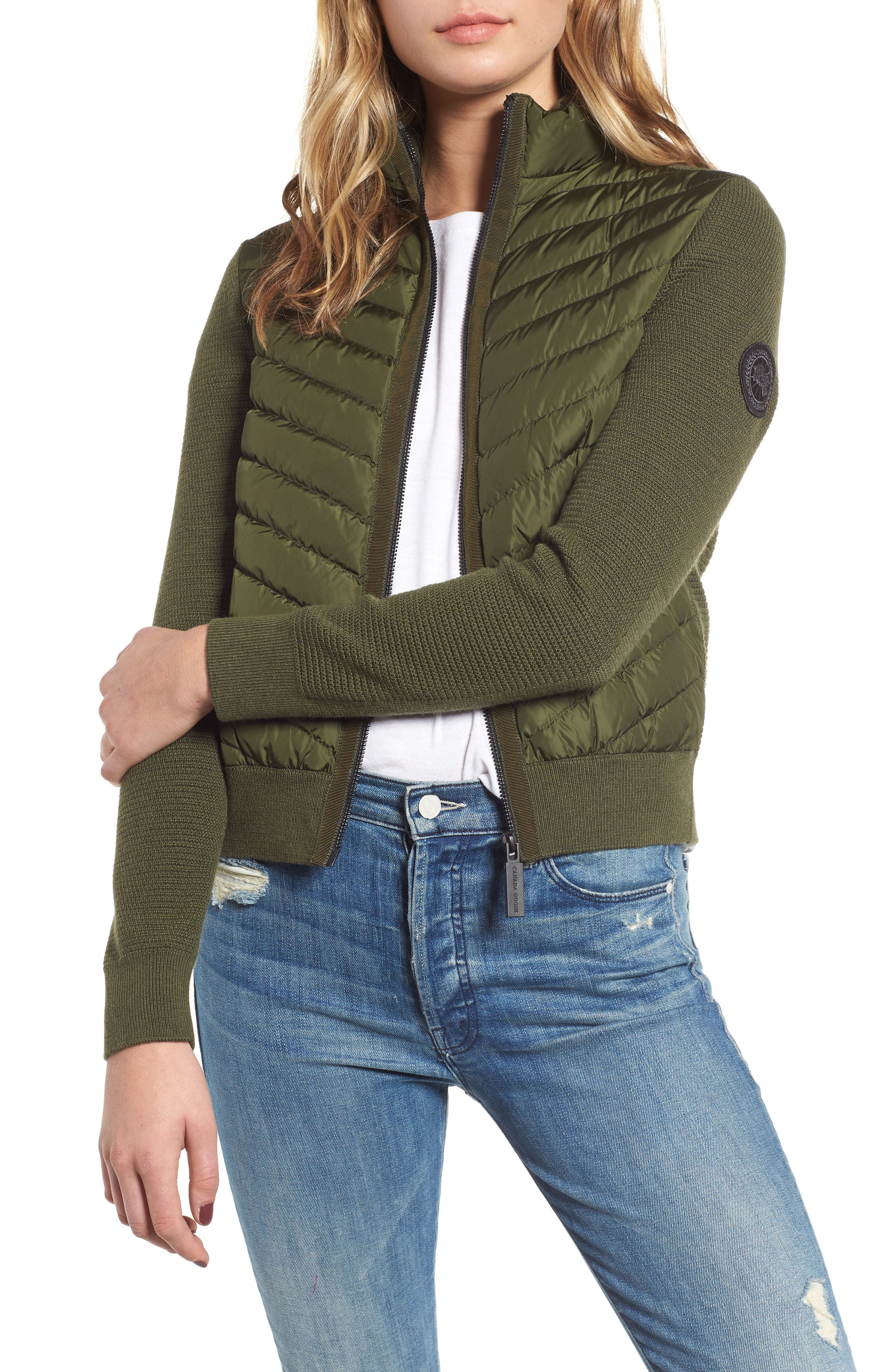 Canada Goose Hybridge Quilted & Knit Jacket, (2-4) - Green