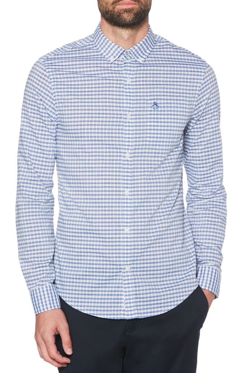 Original Penguin T-shirts HEATHERED GINGHAM SPORT SHIRT