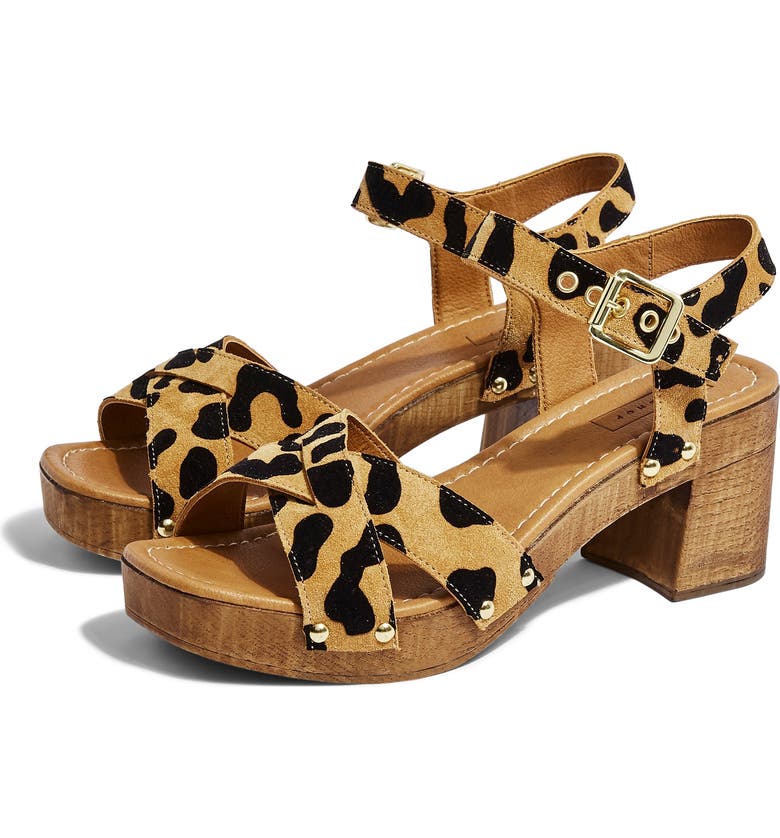 TOPSHOP Veronica Clog Sandal, Main, color, LEOPARD