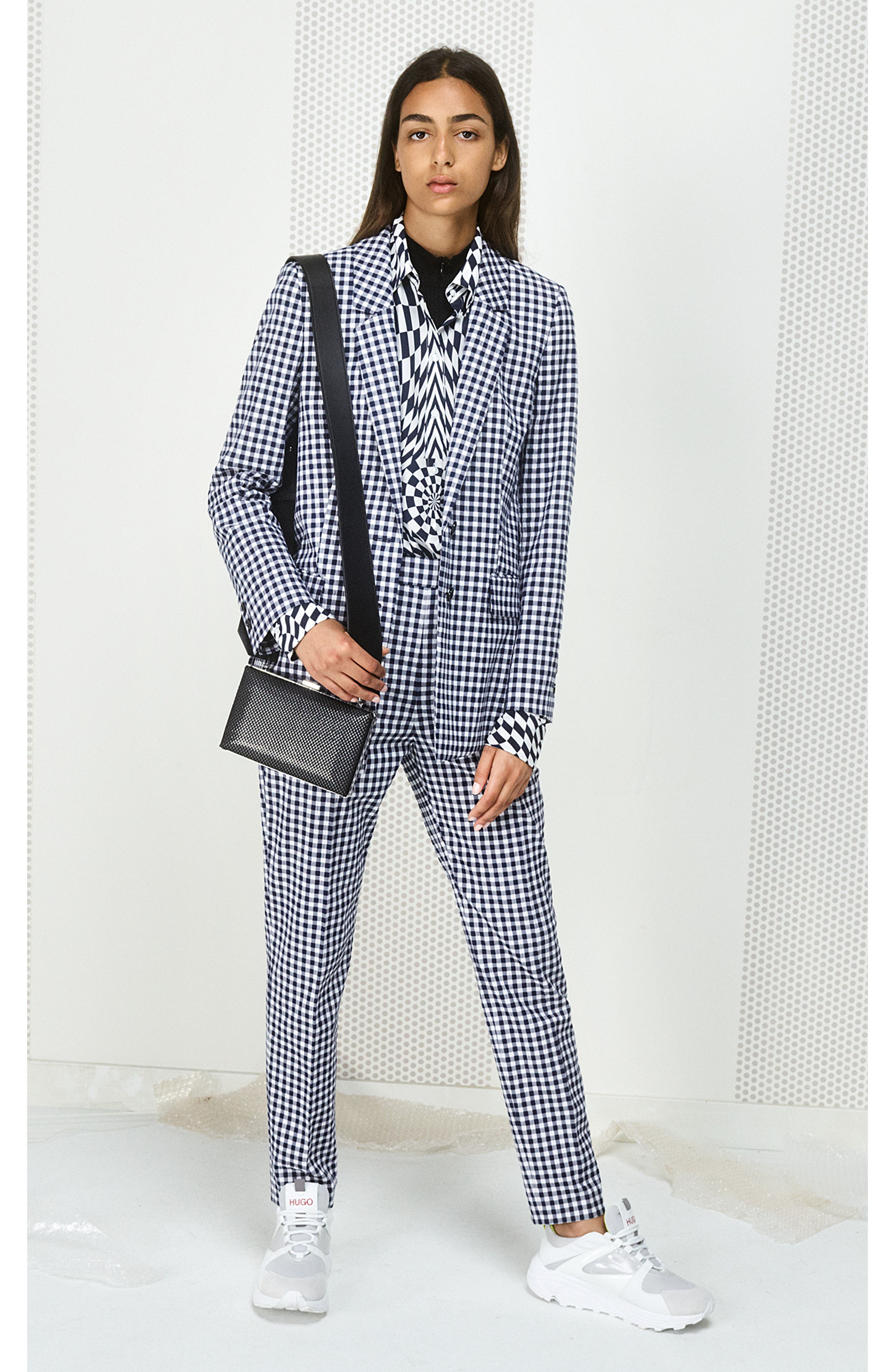 HUGO BOSS HELISY CHECK ANKLE TROUSERS