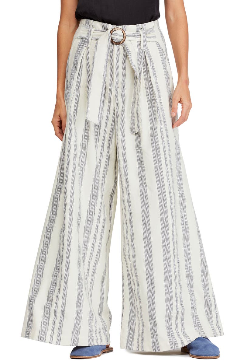 Free People Pants STRIPE WIDE LEG PANTS