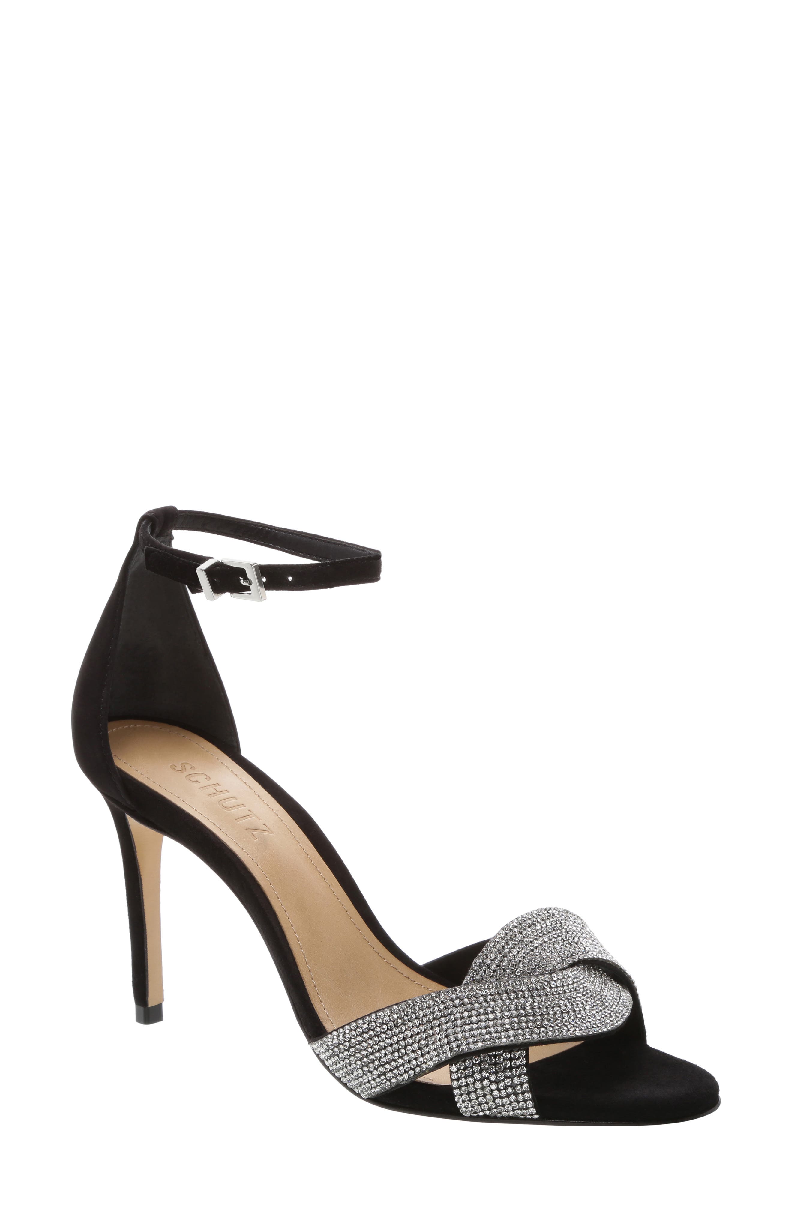 Schutz Jolita Ankle Strap Sandal, Black