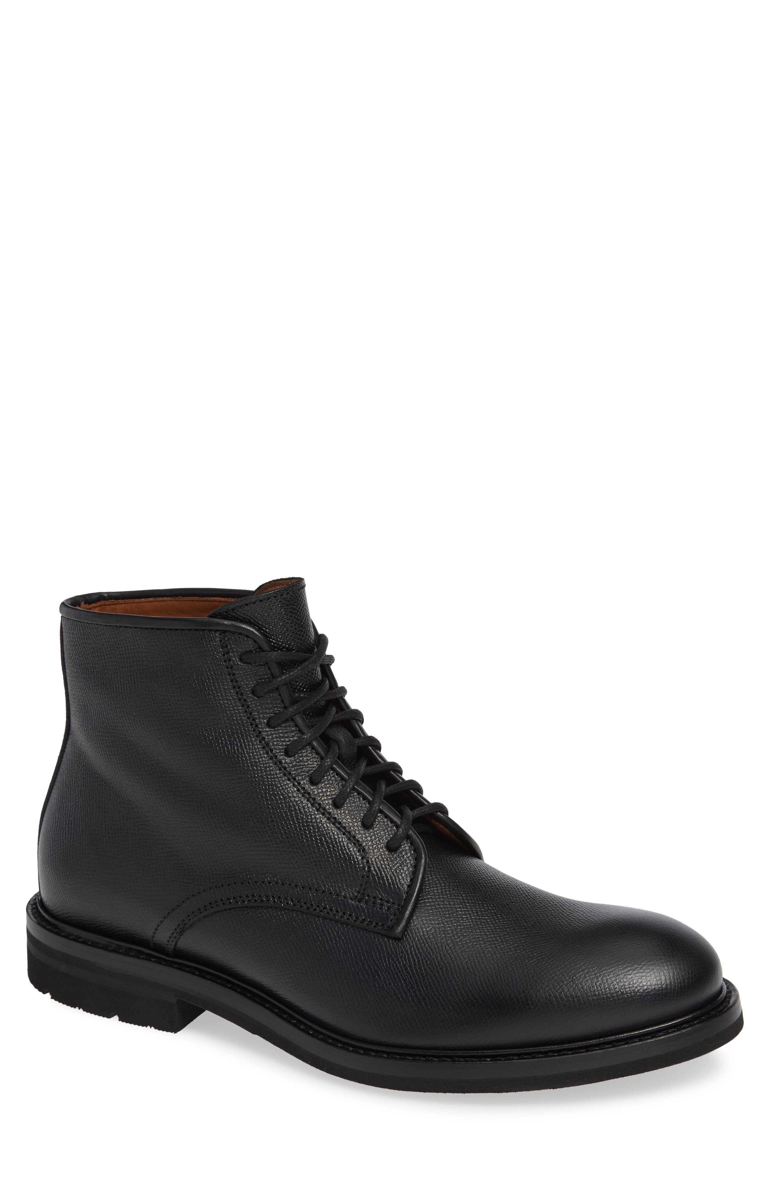 Aquatalia Renzo Water Resistant Plain Toe Waterproof Boot, Black