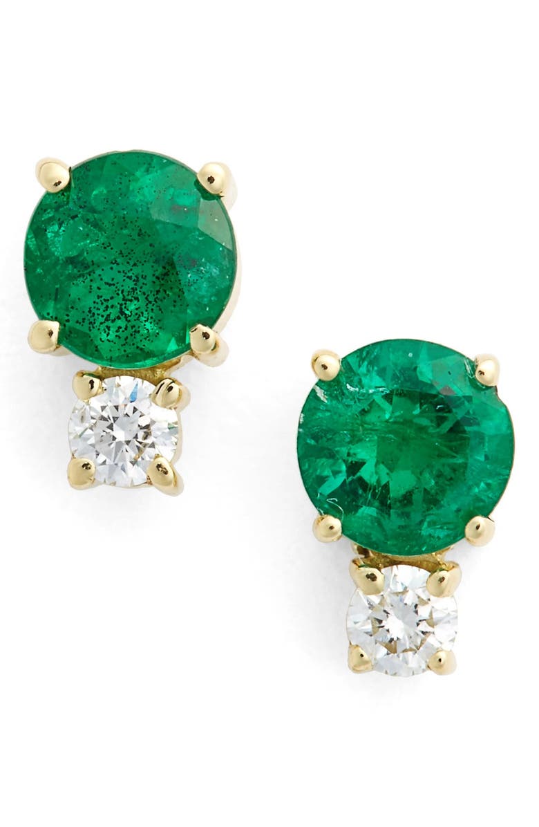 Jemma Wynne Emerald Diamond Stud Earrings Nordstrom Jemma Wynne Emerald Diamond Stud Earrings Main Color
