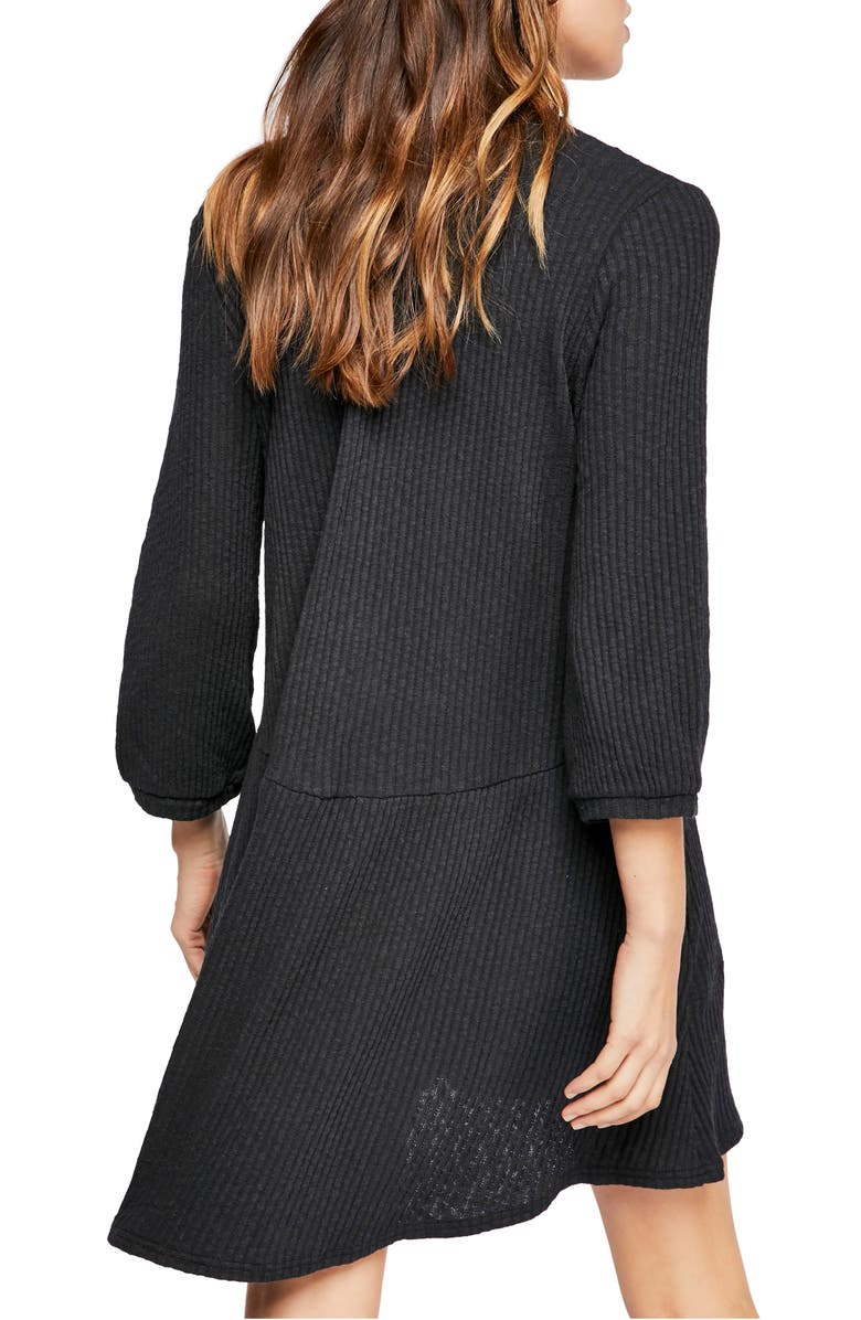 Free People Blossom Stretch Cotton Dress In Black