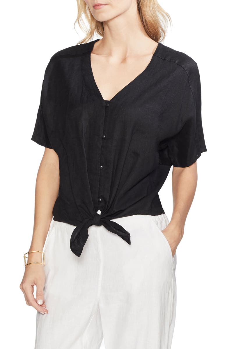 Vince Camuto Tops TIE FRONT LINEN TOP