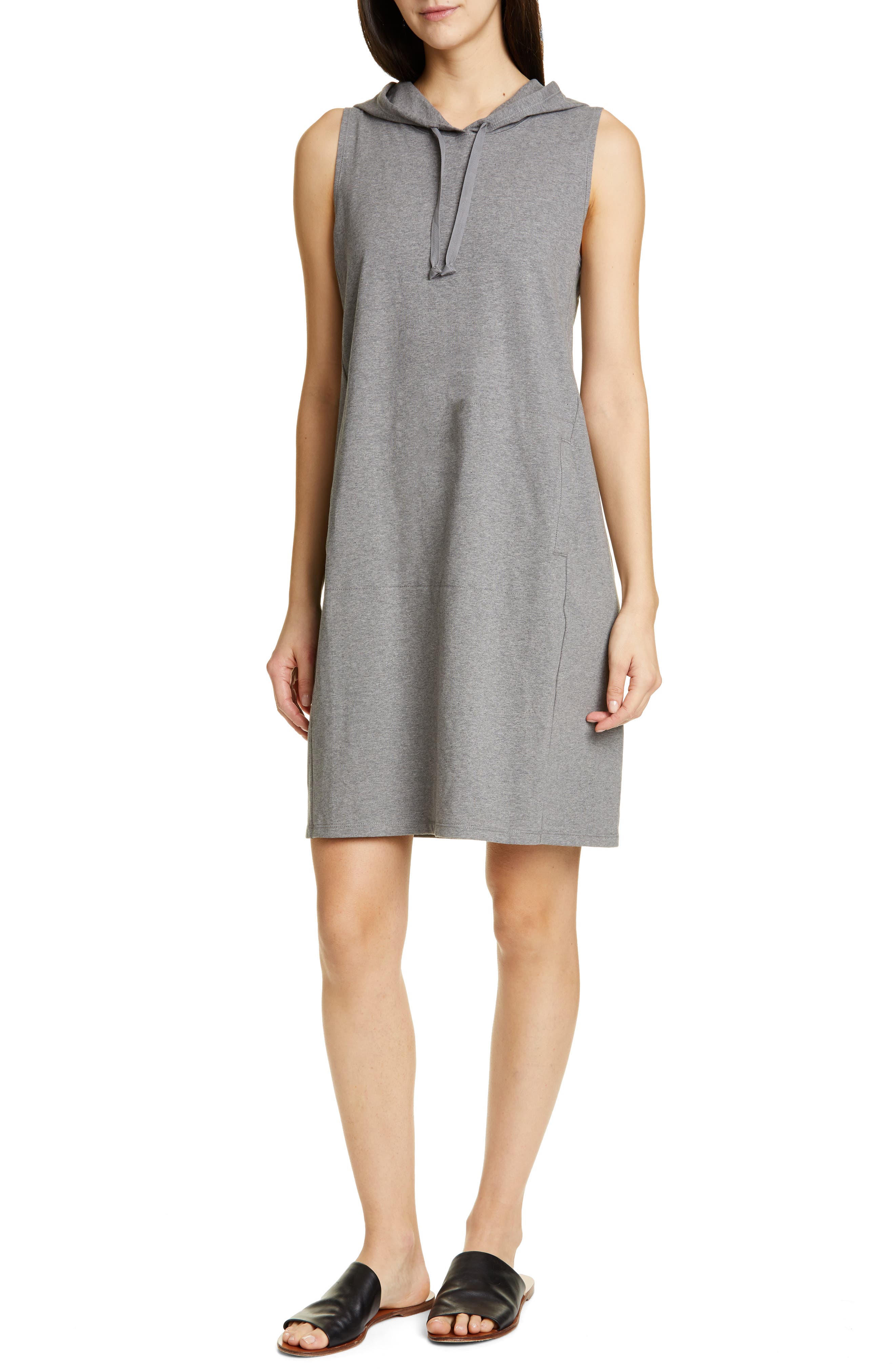 Eileen Fisher Hooded Sleeveless Dress, Grey